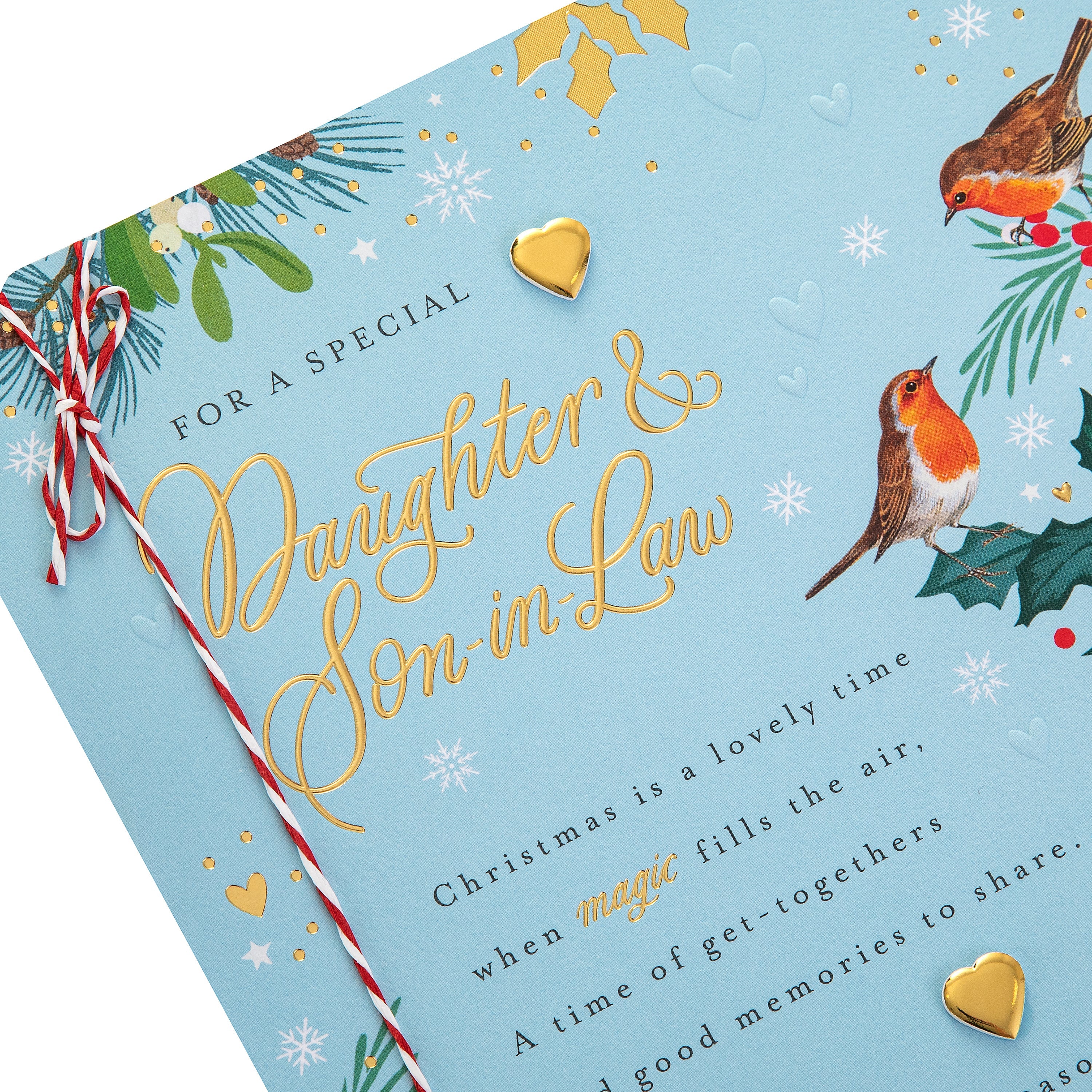 Christmas Card for Daughter & Son-in-Law - Traditional Illustrated Winter Forest Scene - Image 13