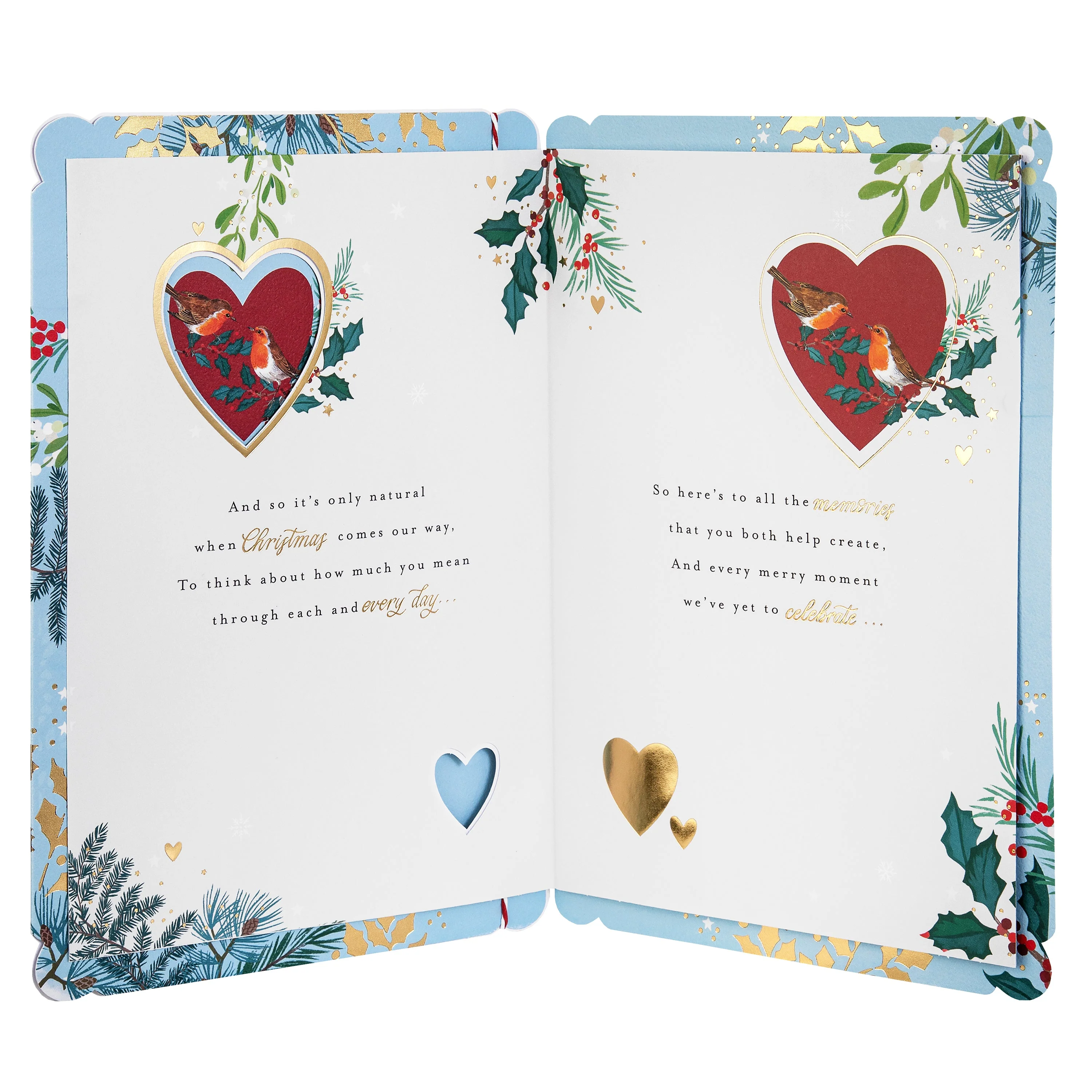 Christmas Card for Daughter & Son-in-Law - Traditional Illustrated Winter Forest Scene - Image 4