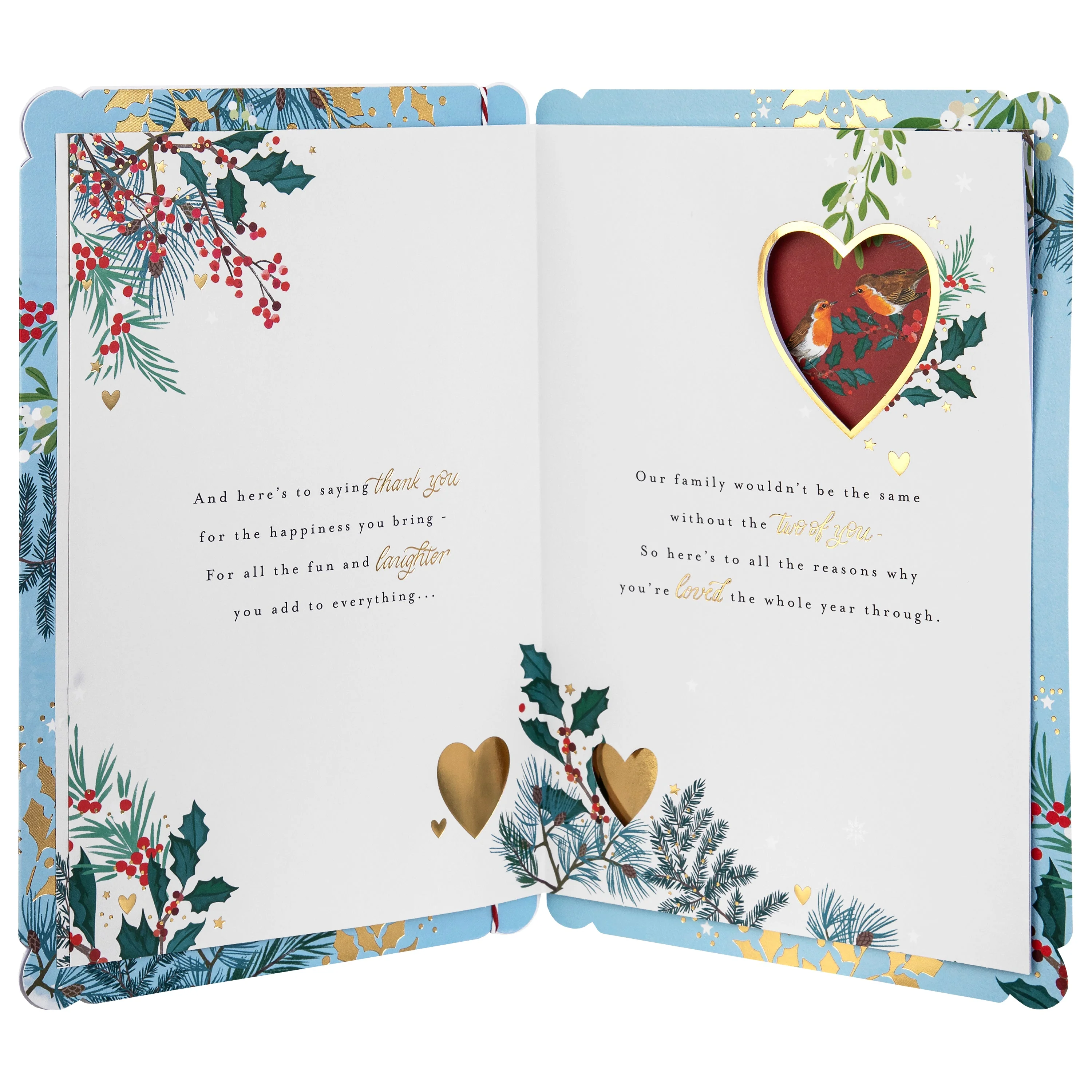 Christmas Card for Daughter & Son-in-Law - Traditional Illustrated Winter Forest Scene - Image 7