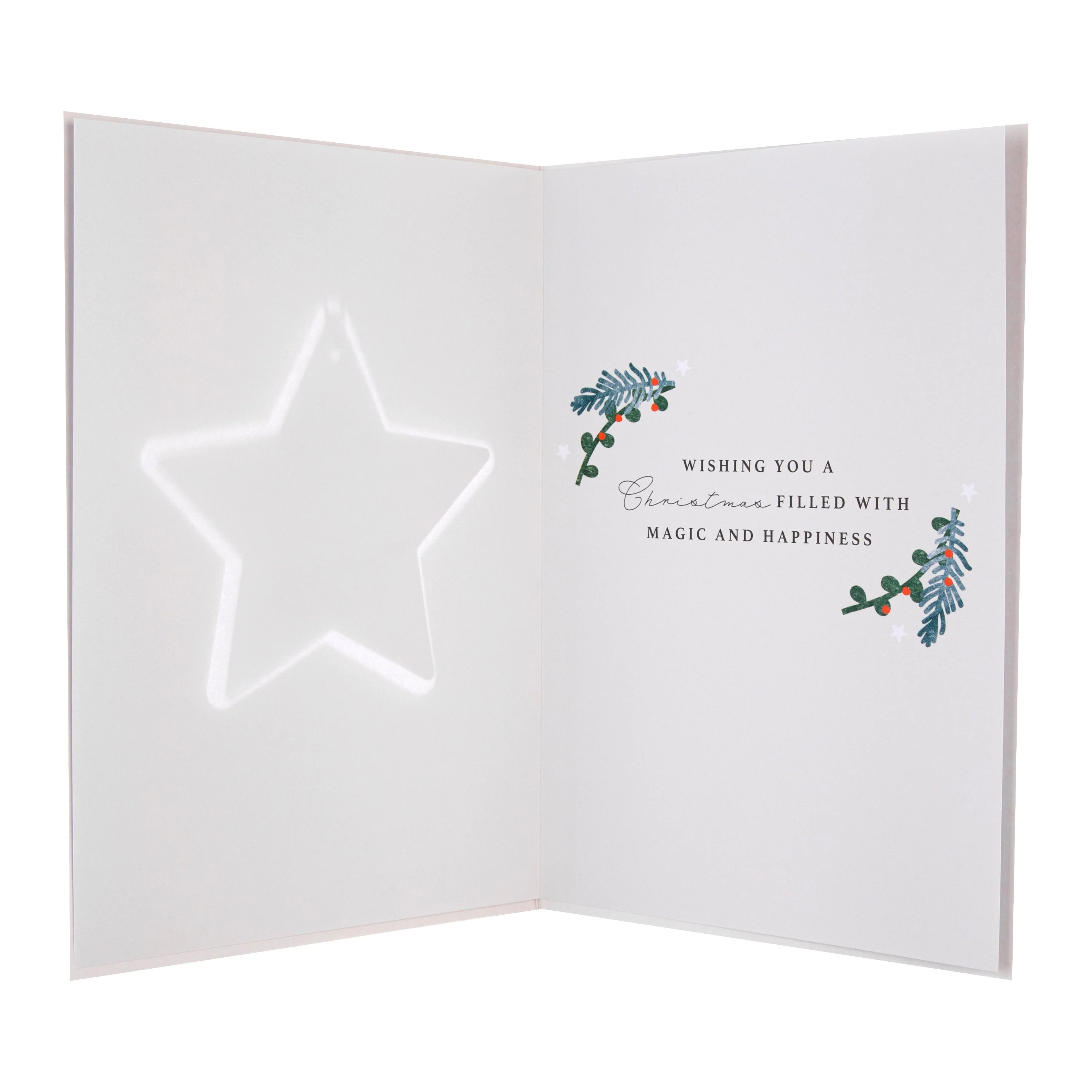 Christmas Card for Daughter - Traditional Foliage & Bauble Design with Keepsake - Image 3