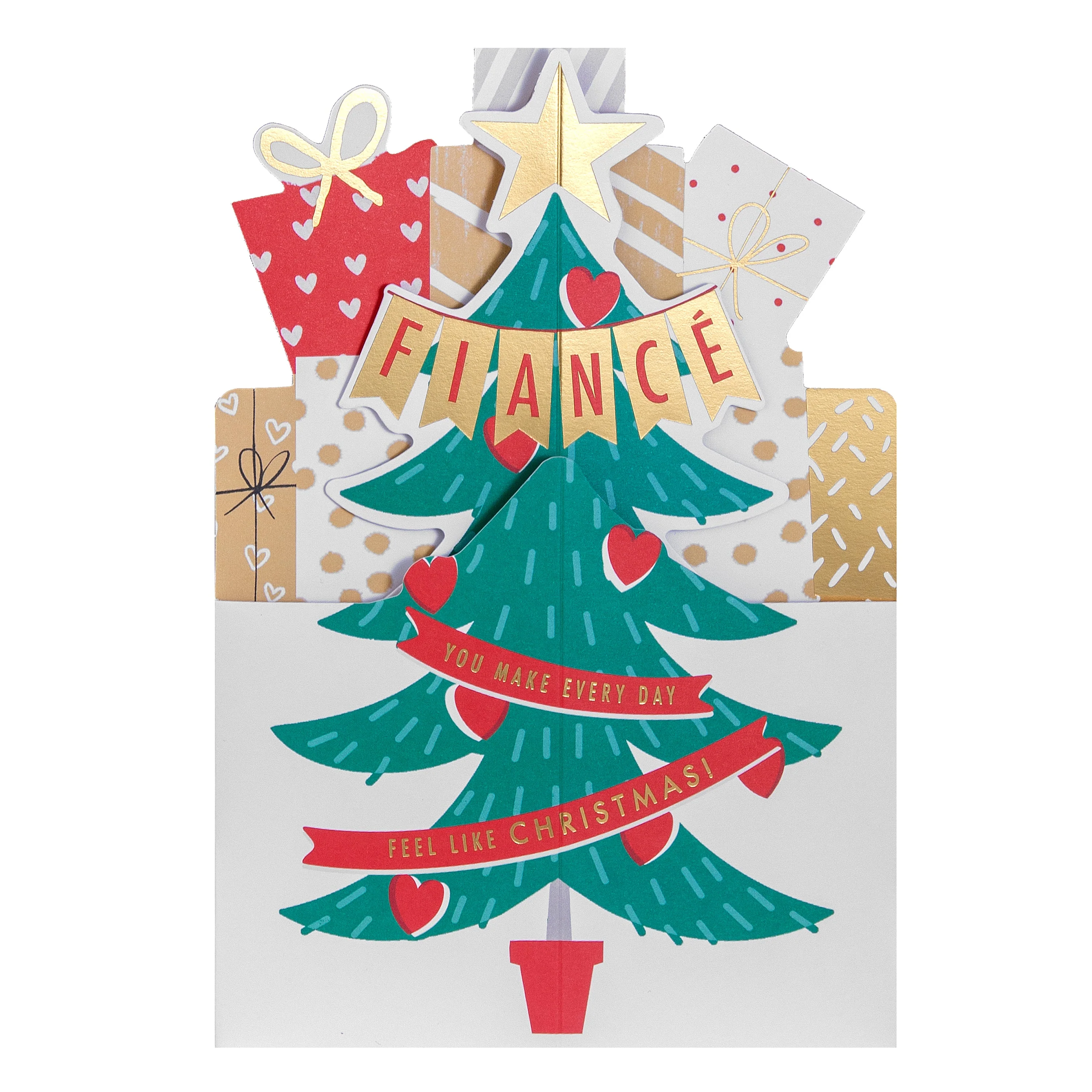 Christmas Card for Fiancé - 3D Pop-Up Christmas Tree Design - Image 3