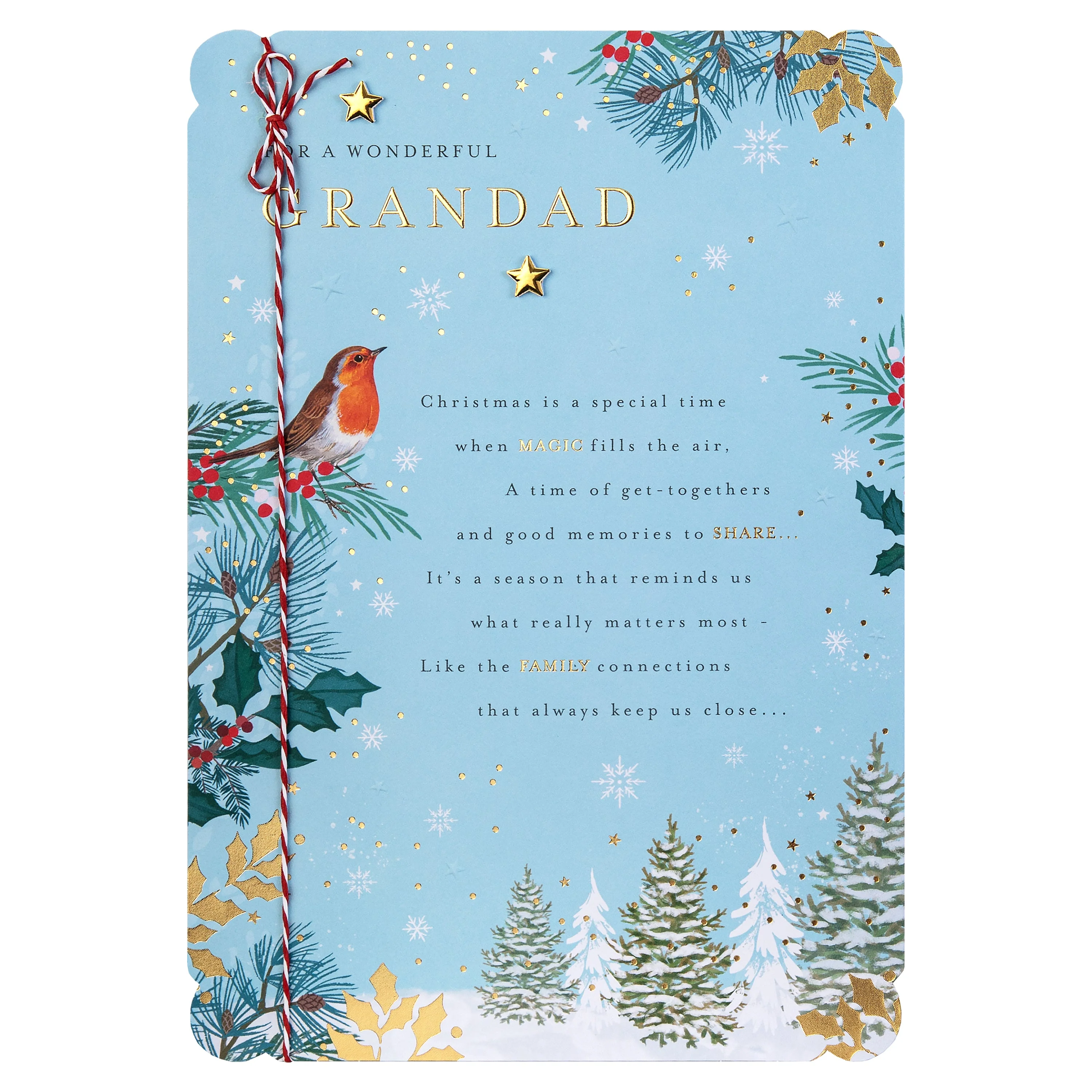 Christmas Card for Grandad - Traditional Illustrated Winter Forest Scene - Image 12