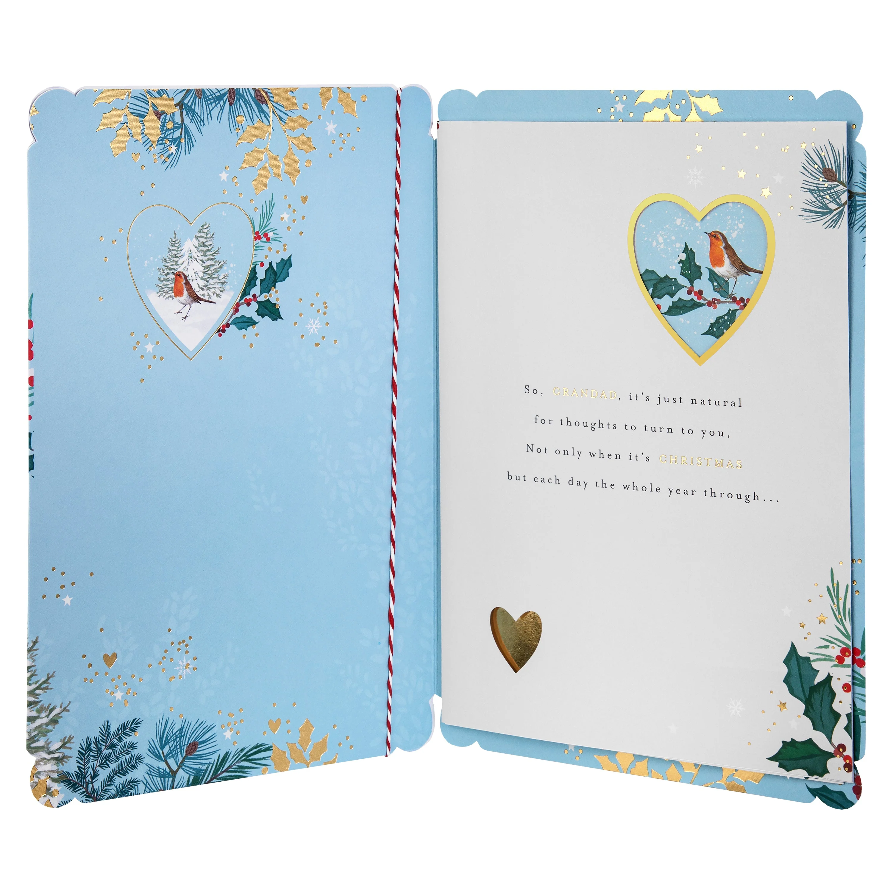 Christmas Card for Grandad - Traditional Illustrated Winter Forest Scene - Image 2
