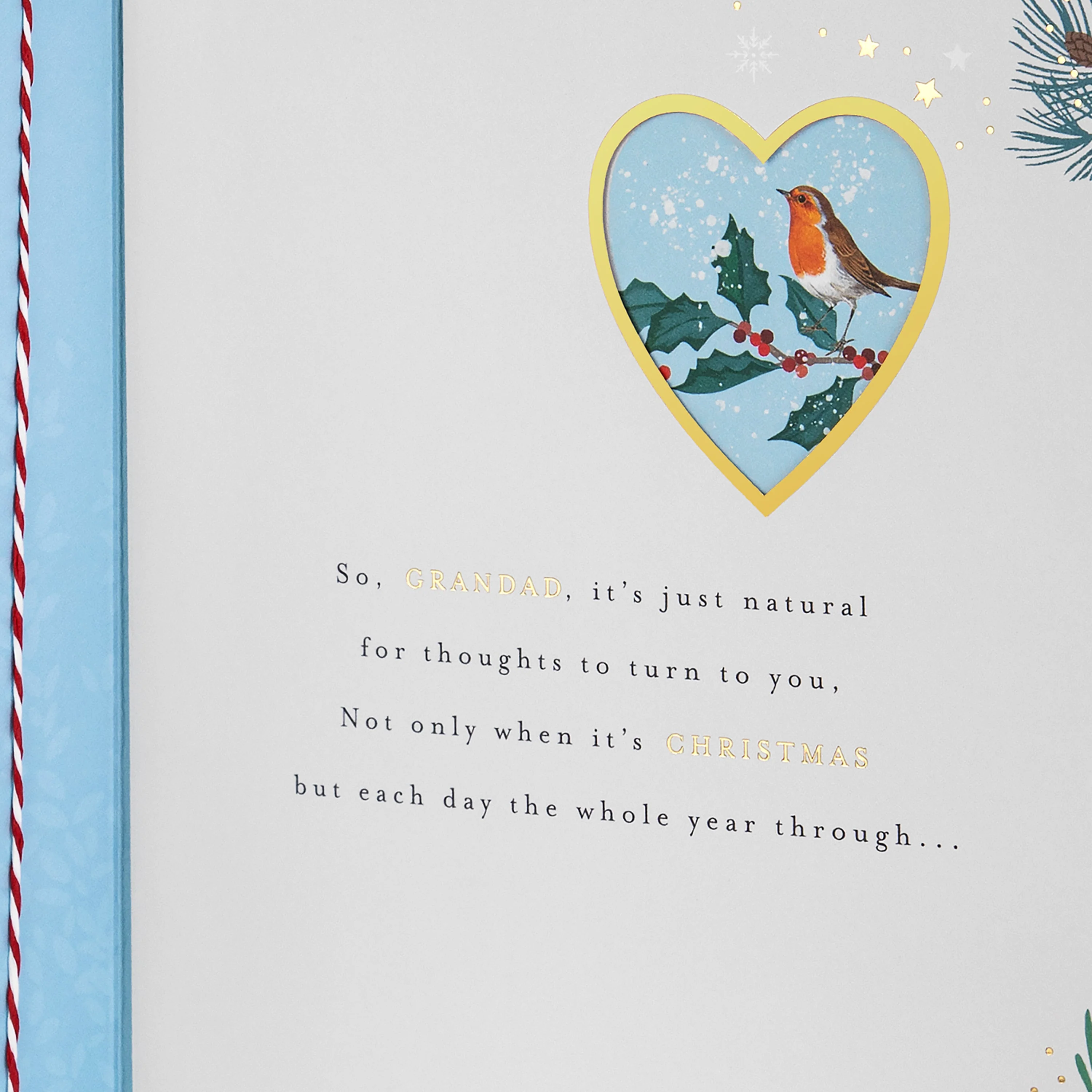 Christmas Card for Grandad - Traditional Illustrated Winter Forest Scene - Image 3