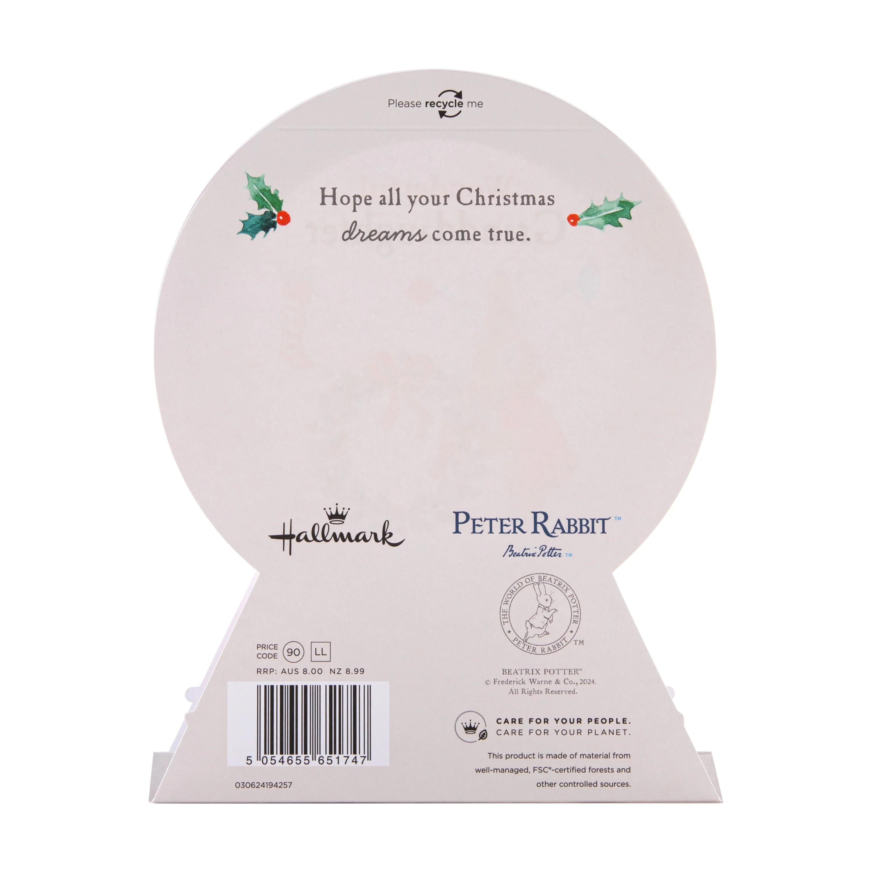 Christmas Card for Granddaughter - 3D & Pop-Up Peter Rabbit™ Snow Globe - Image 4