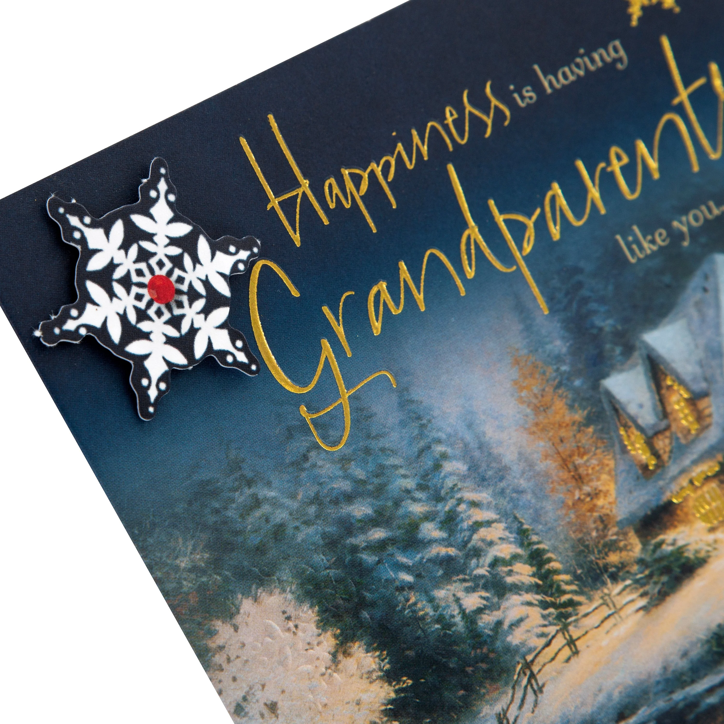 Christmas Card for Grandparents - Thomas Kinkade Winter's Night Design - Image 4