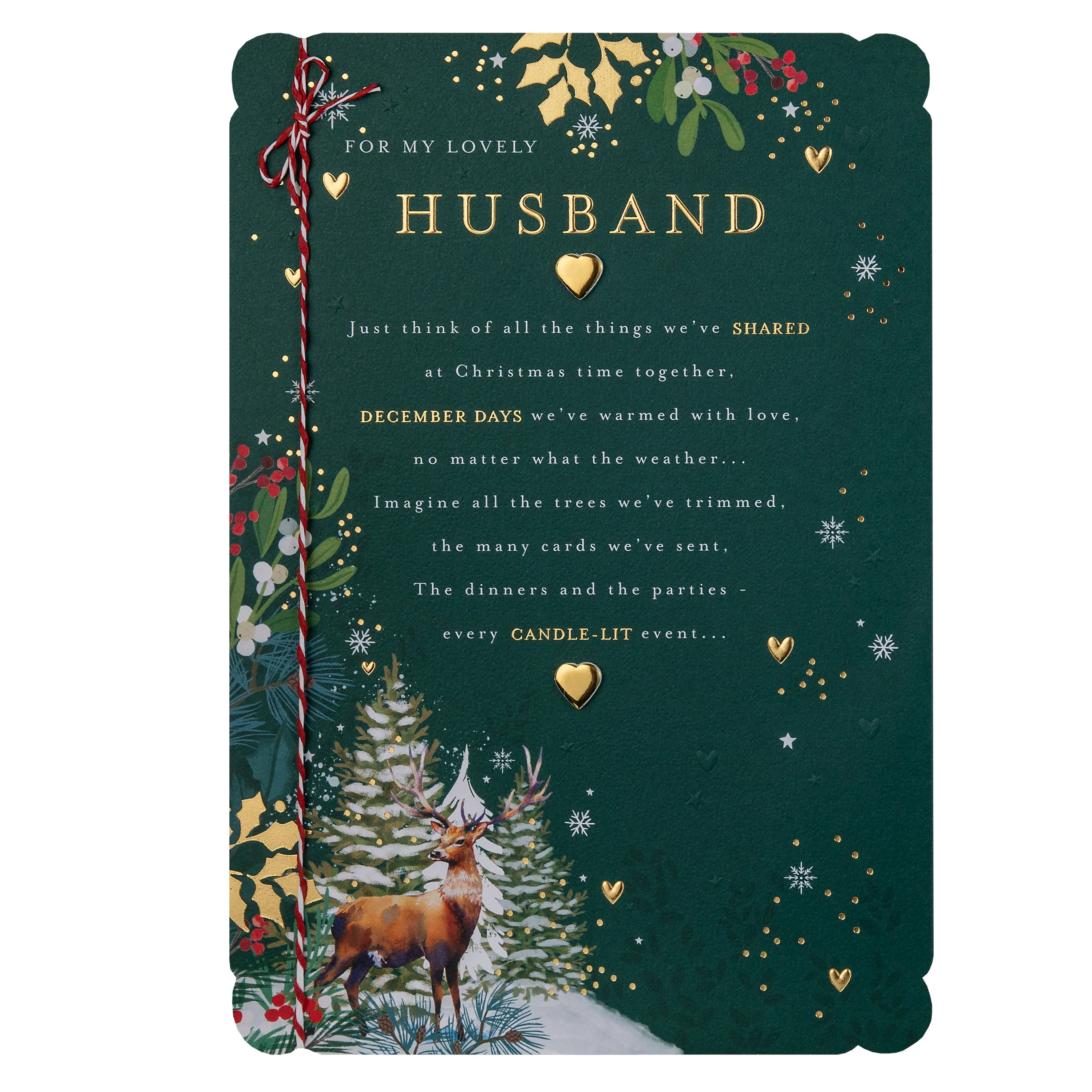 Christmas Card for Husband - Traditional Illustrated Winter Forest Scene Design - Image 12