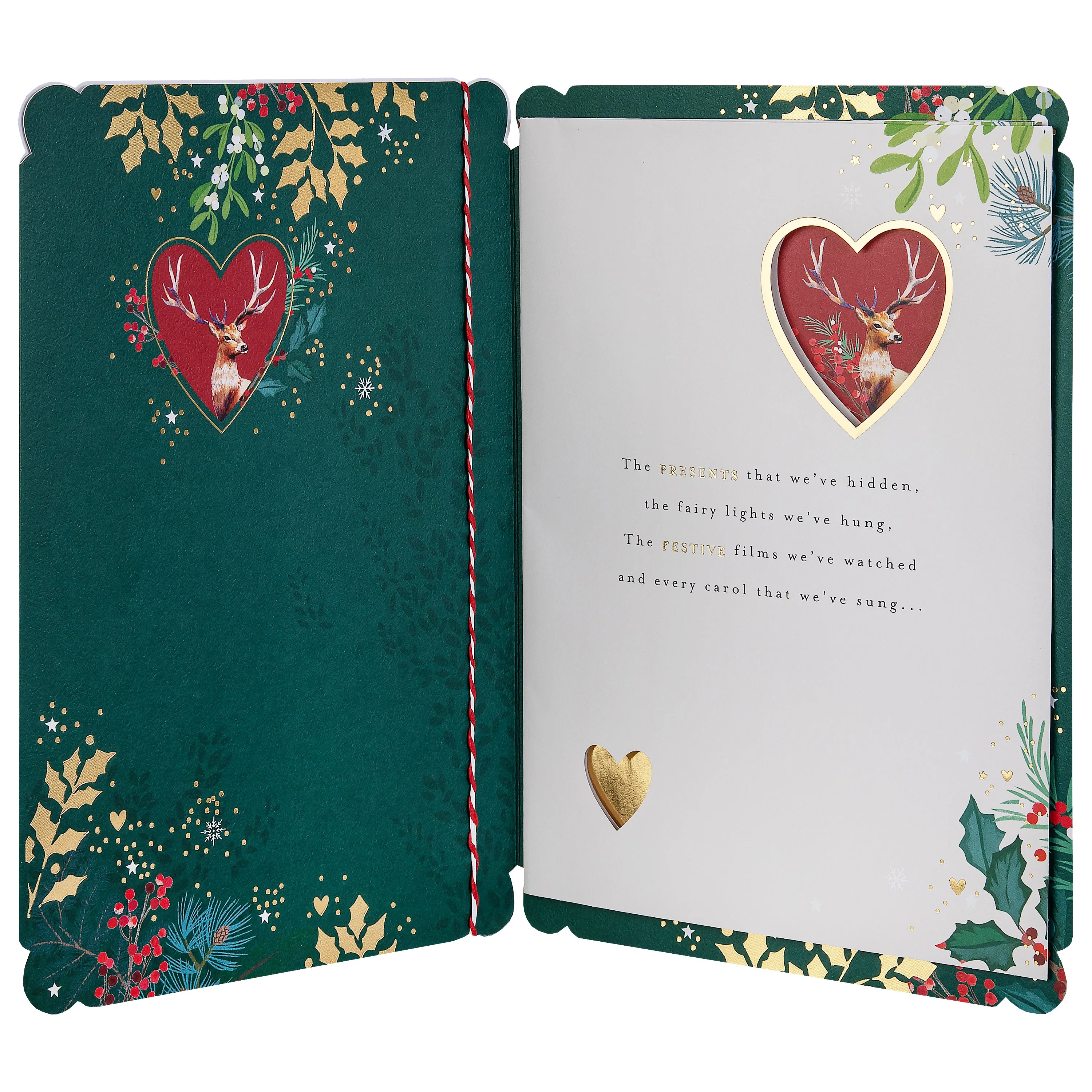 Christmas Card for Husband - Traditional Illustrated Winter Forest Scene Design - Image 2