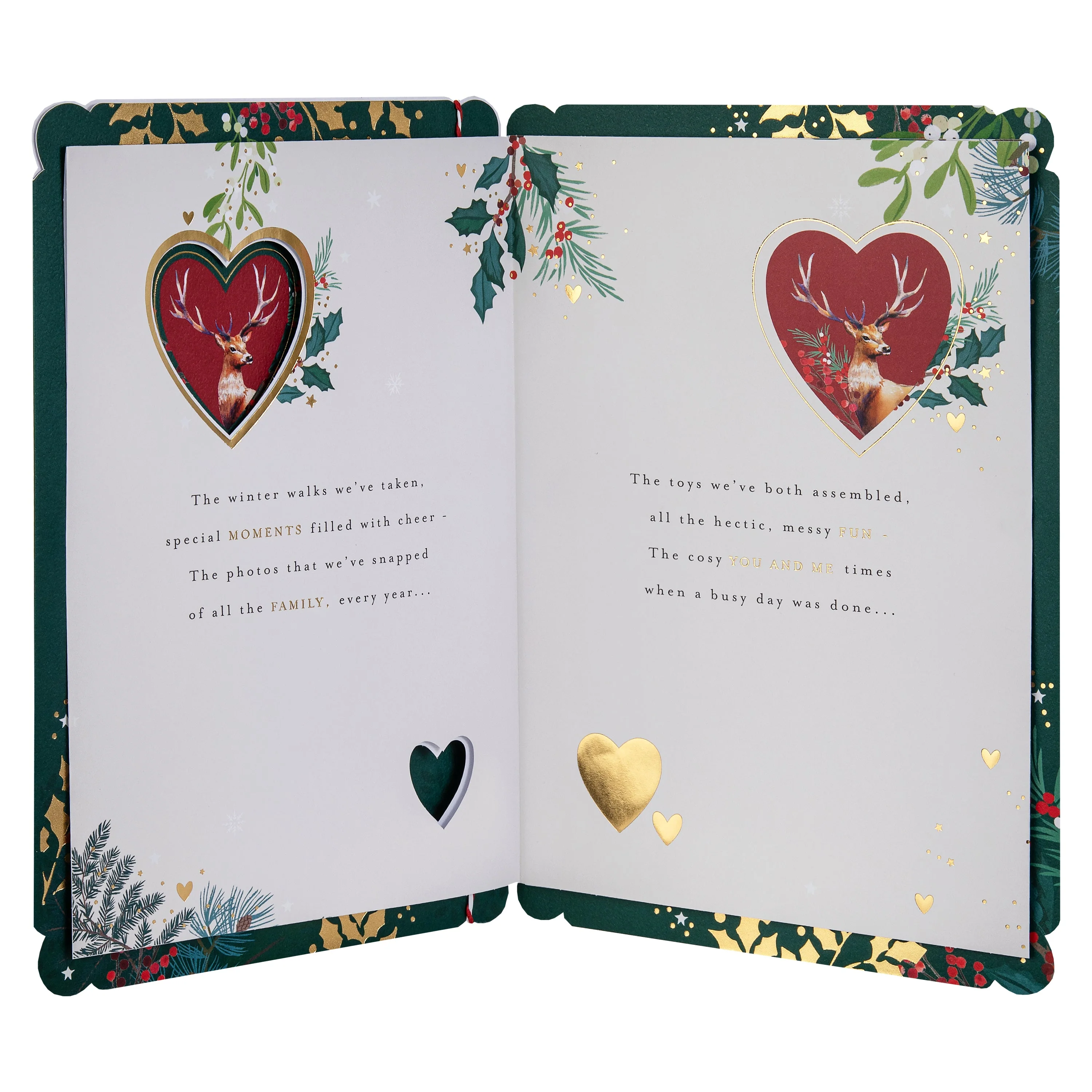 Christmas Card for Husband - Traditional Illustrated Winter Forest Scene Design - Image 4