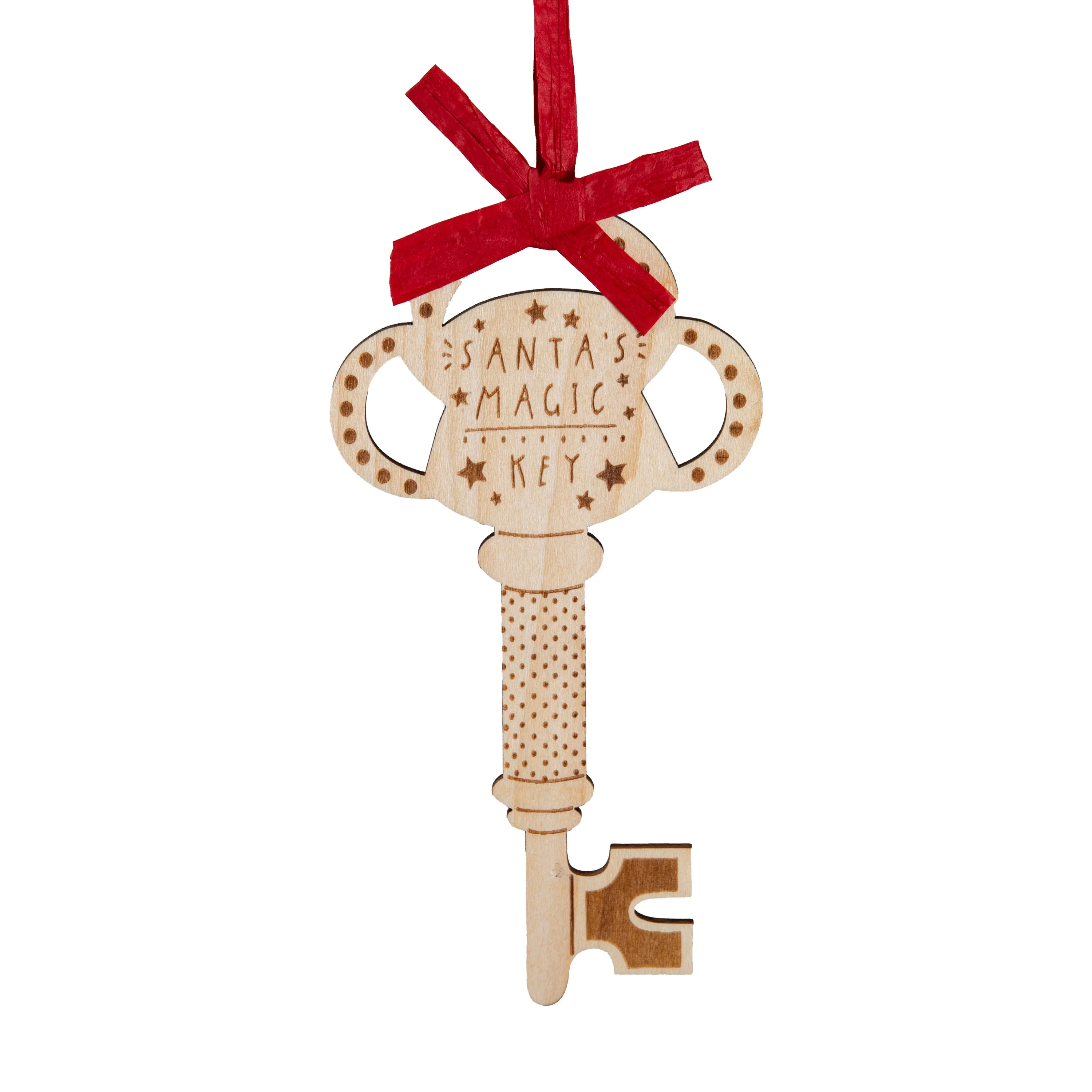 Christmas Card for Kids - Cute 'Santa's Key' Wooden Decoration Design - Image 7