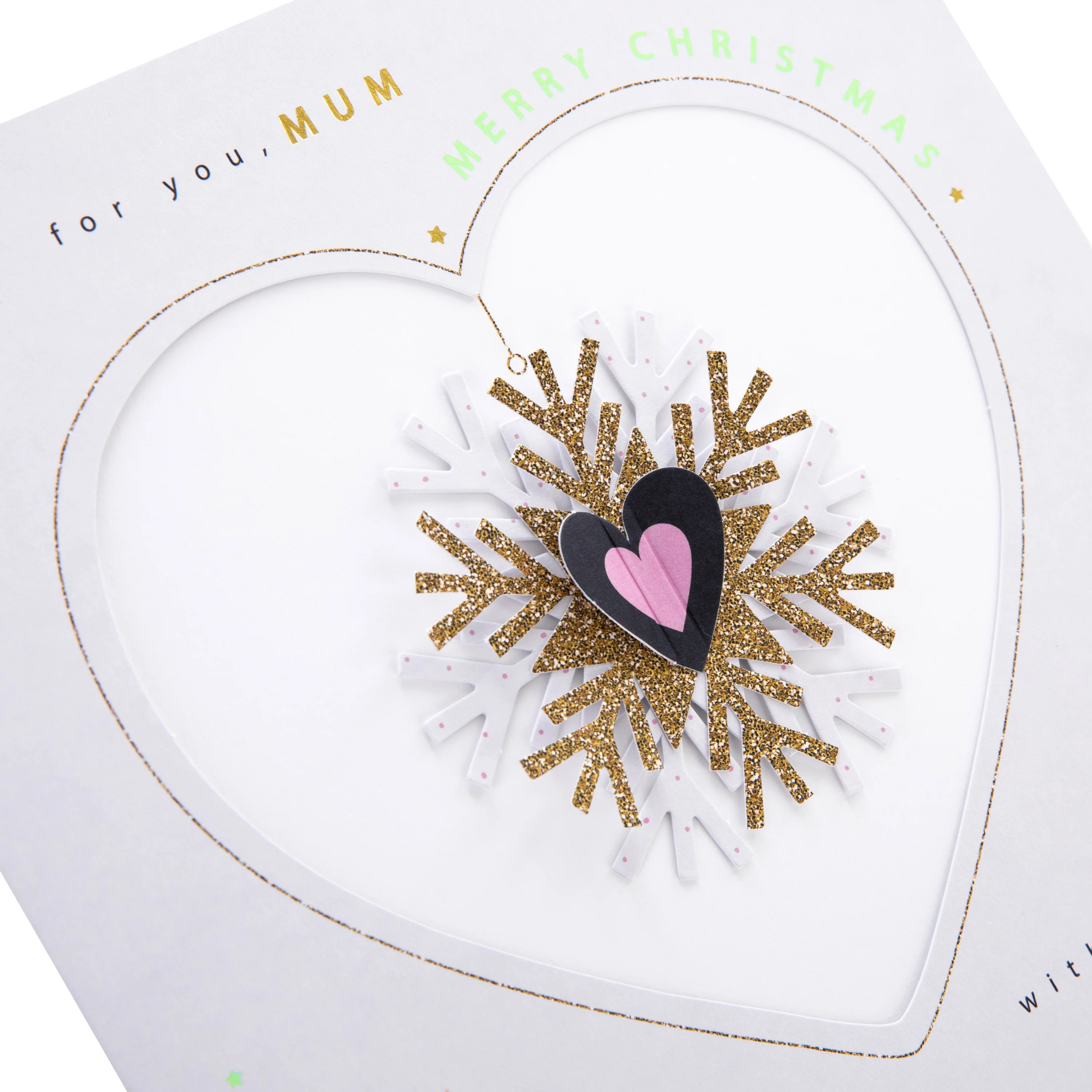 Christmas Card for Mum - 3D Effect Snowflake Design - Image 5