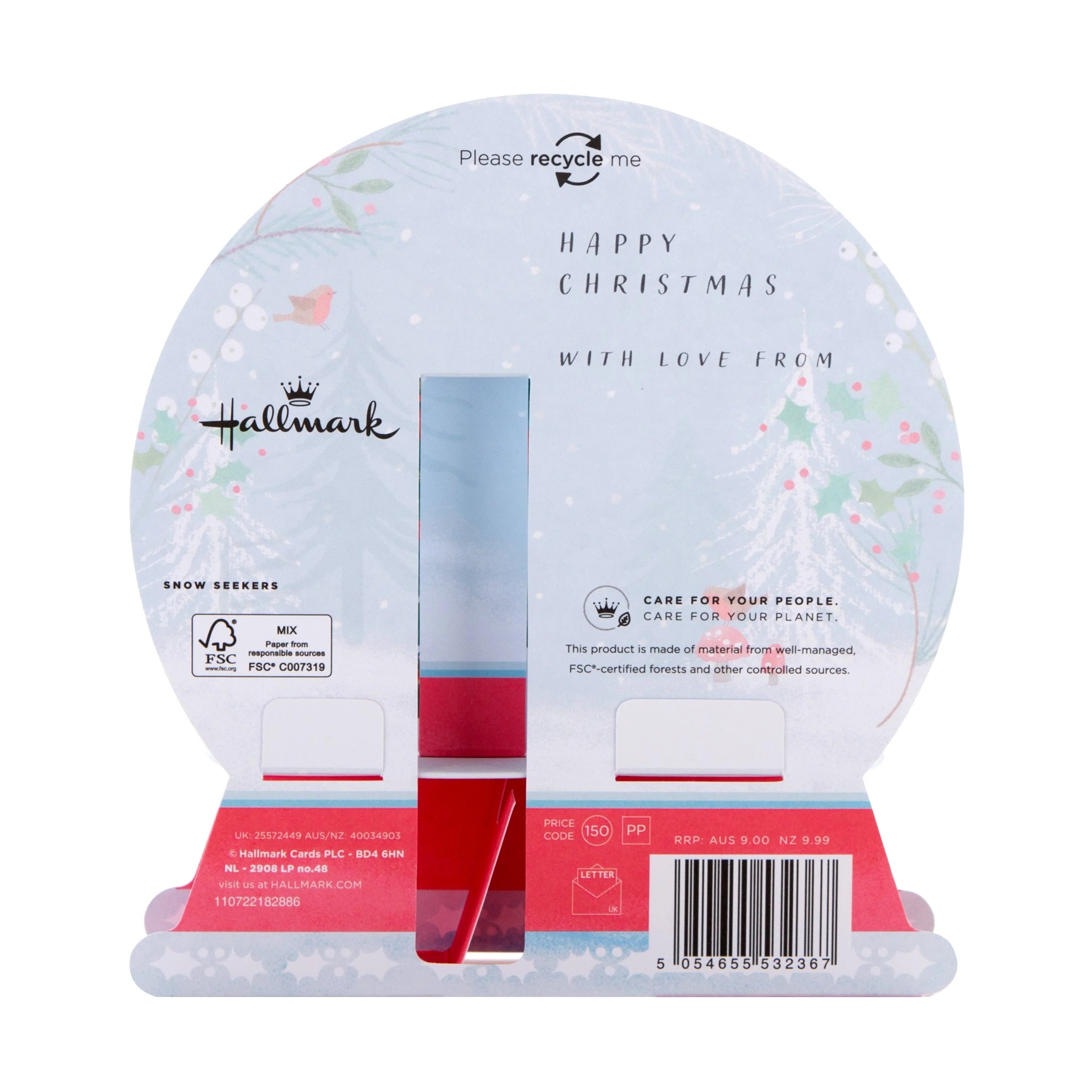 Christmas Card for Mum and Dad - Cute 3D Squirrel Snowglobe Design - Image 5