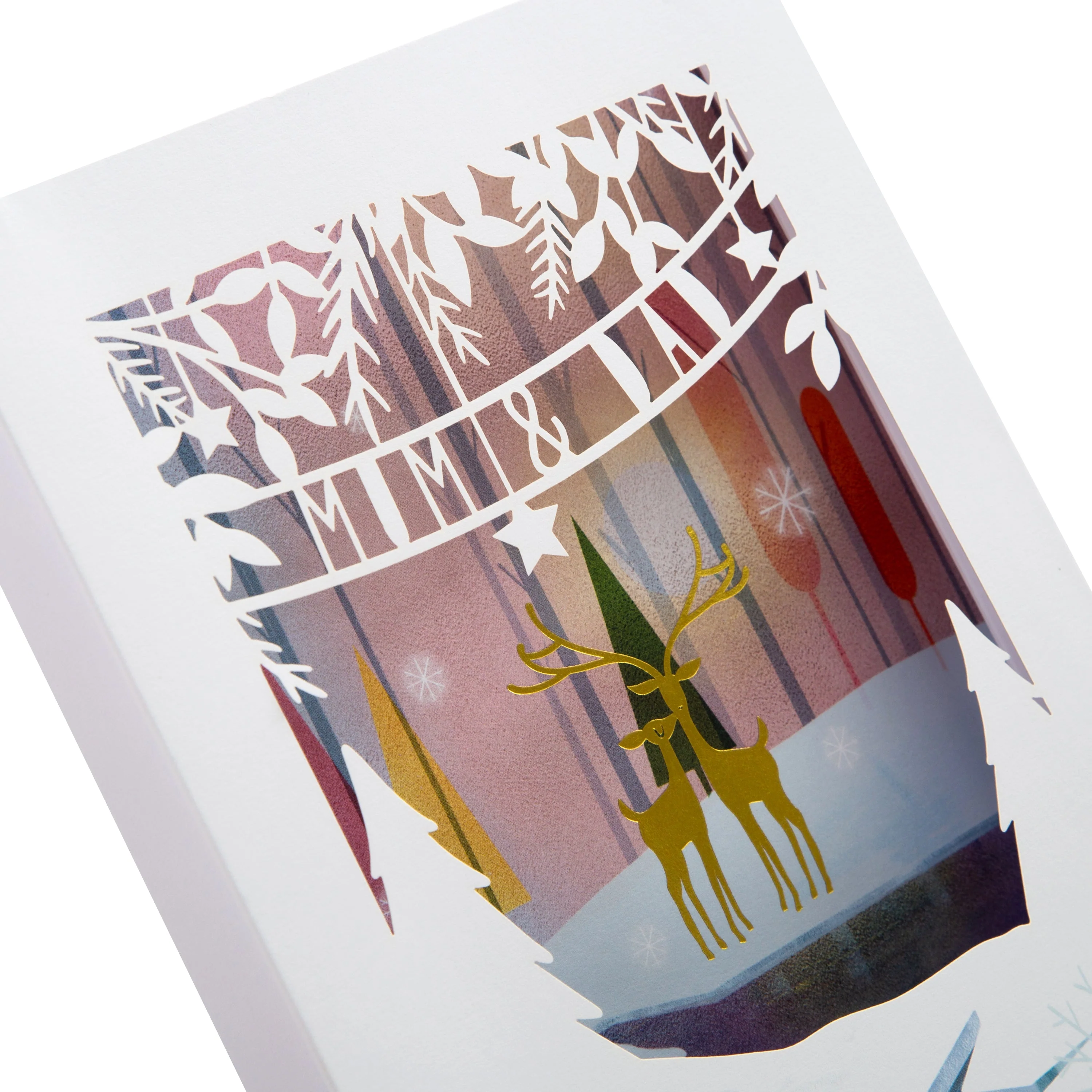 Christmas Card for Mum and Dad - Traditional 3D Shadowbox Design - Image 4
