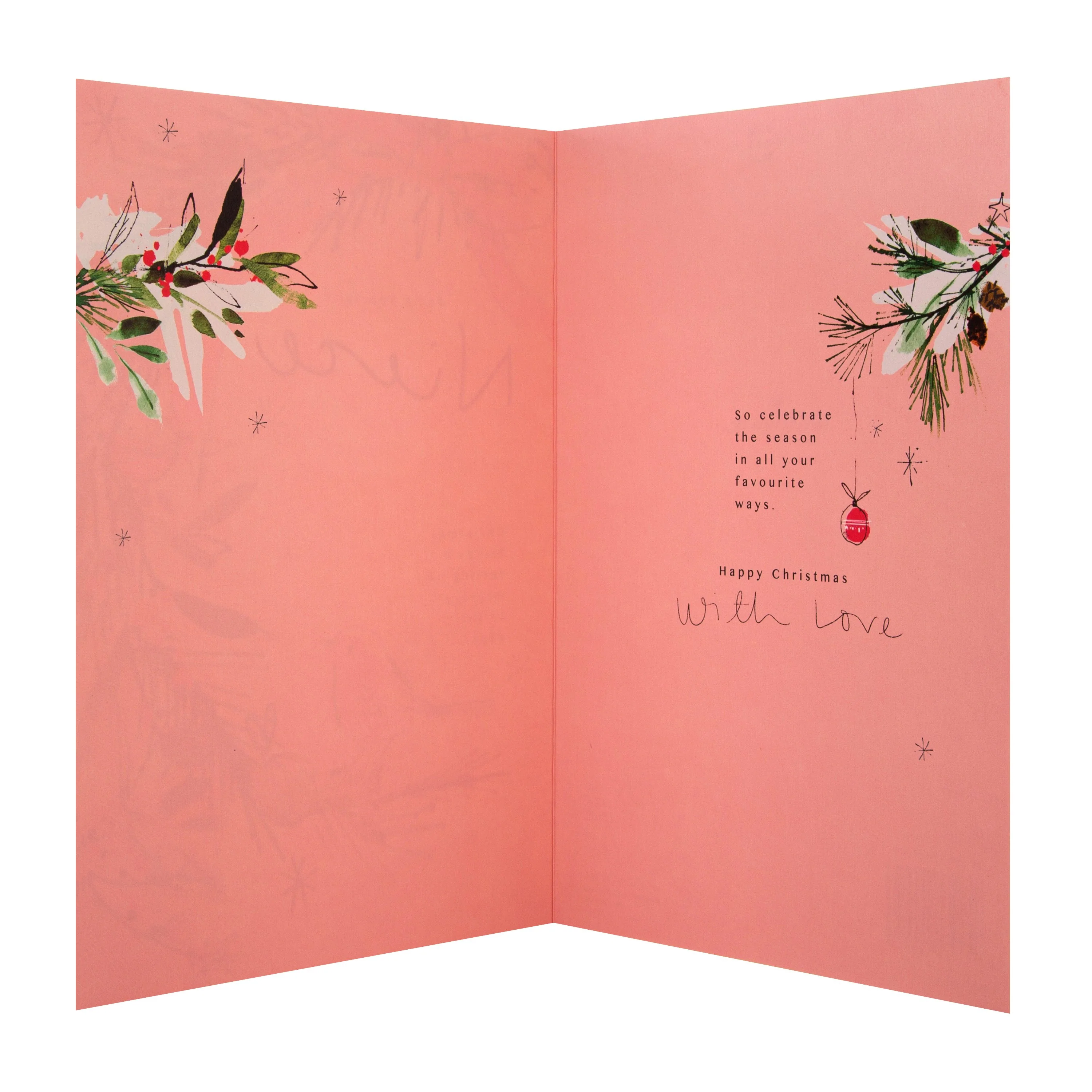Christmas Card for Niece - Traditional Winter Robin Design with Gold Foil - Image 2