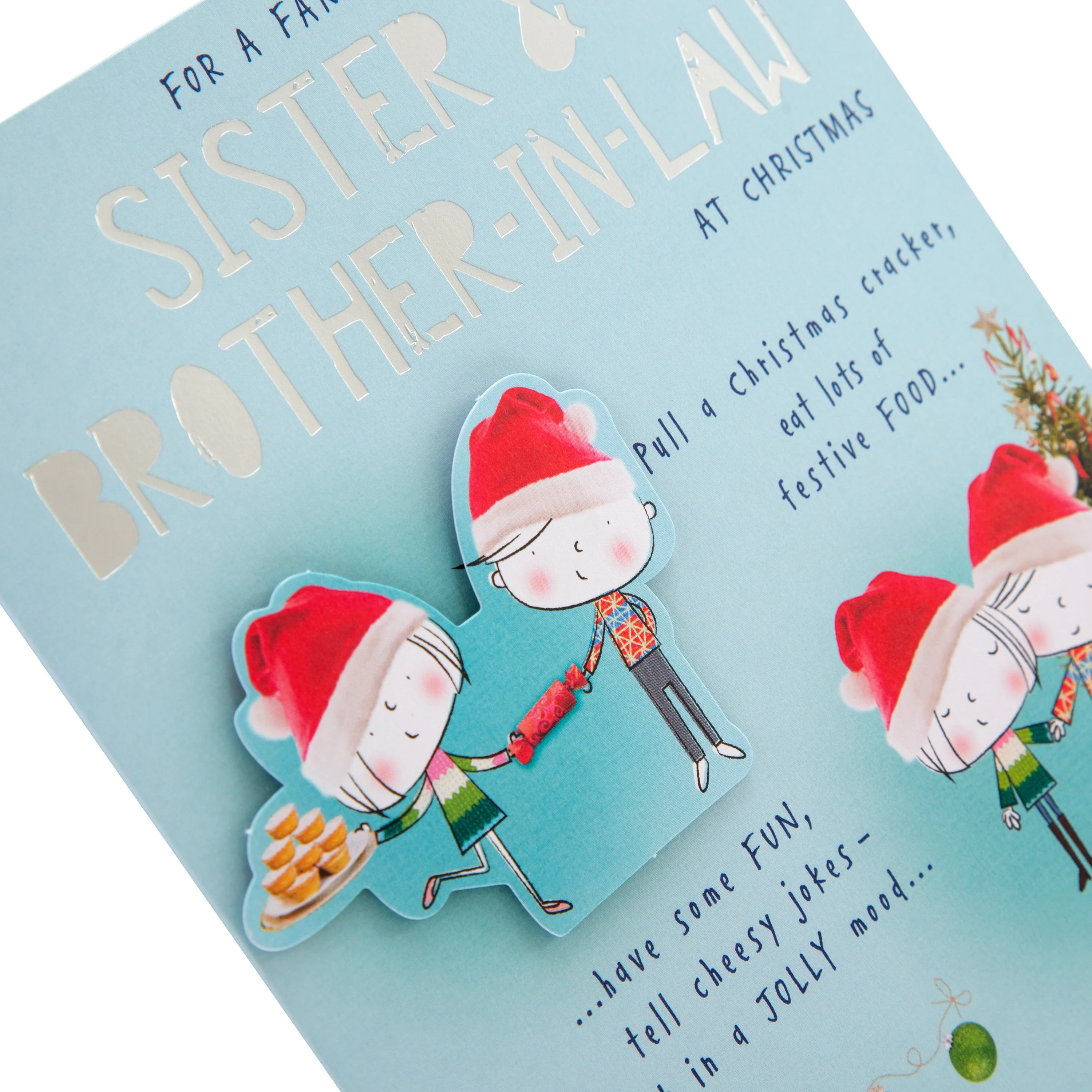 Christmas Card for Sister and Brother In Law - Cute Cartoon Design - Image 4