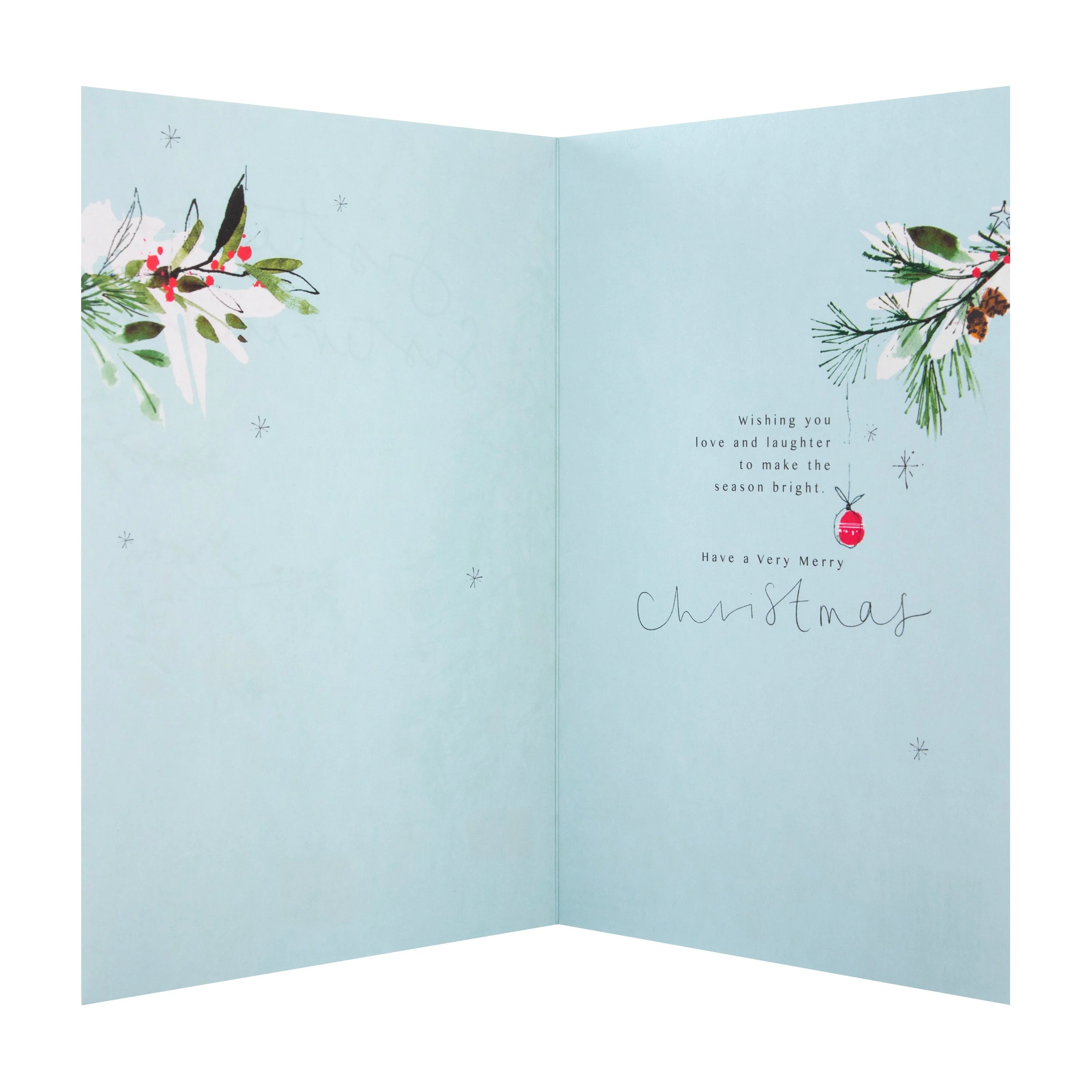 Christmas Card for Sister and Sister in Law - Traditional Tree and Presents Design - Image 2