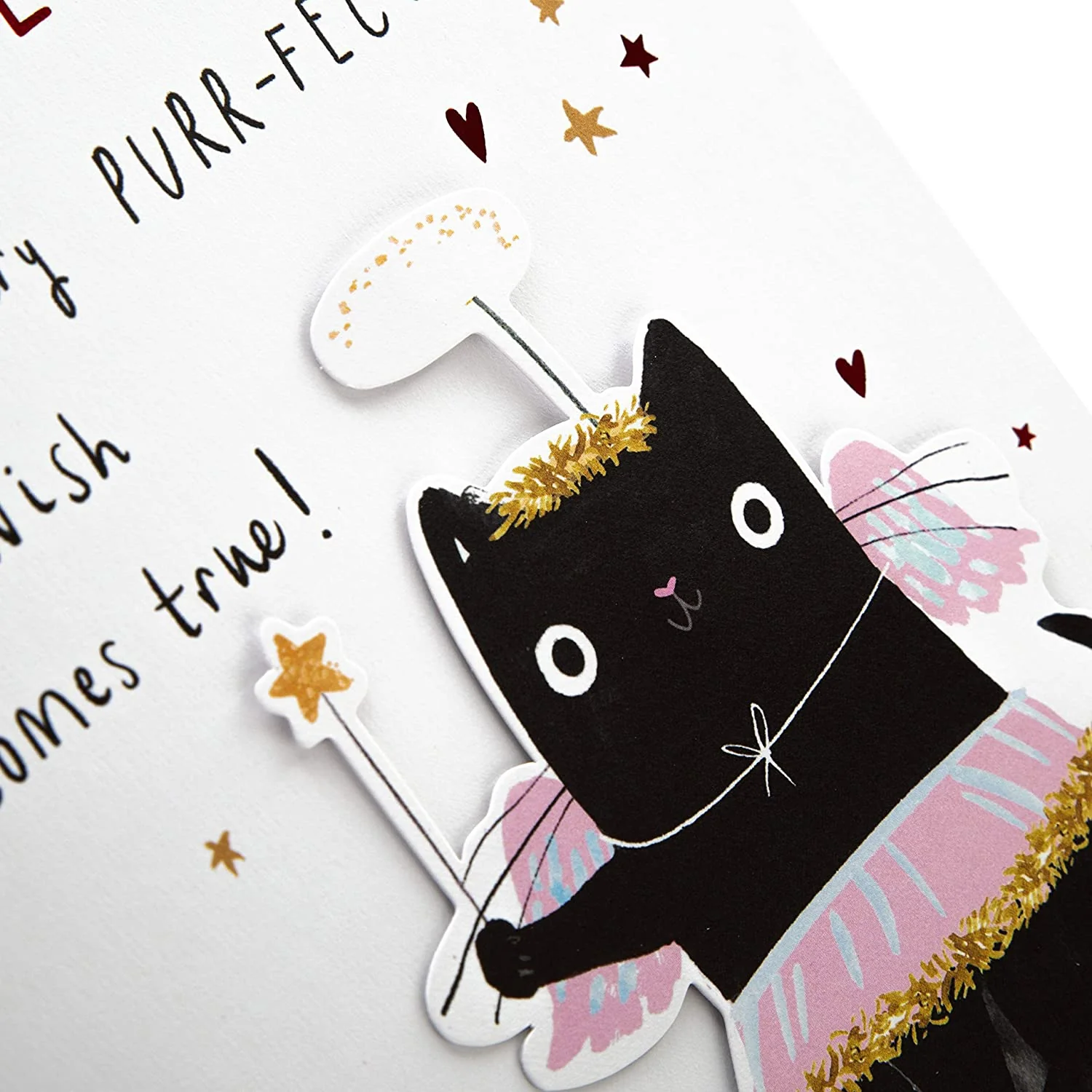 Christmas Card for Sister -  Cute Fairy Kitten Design - Image 2