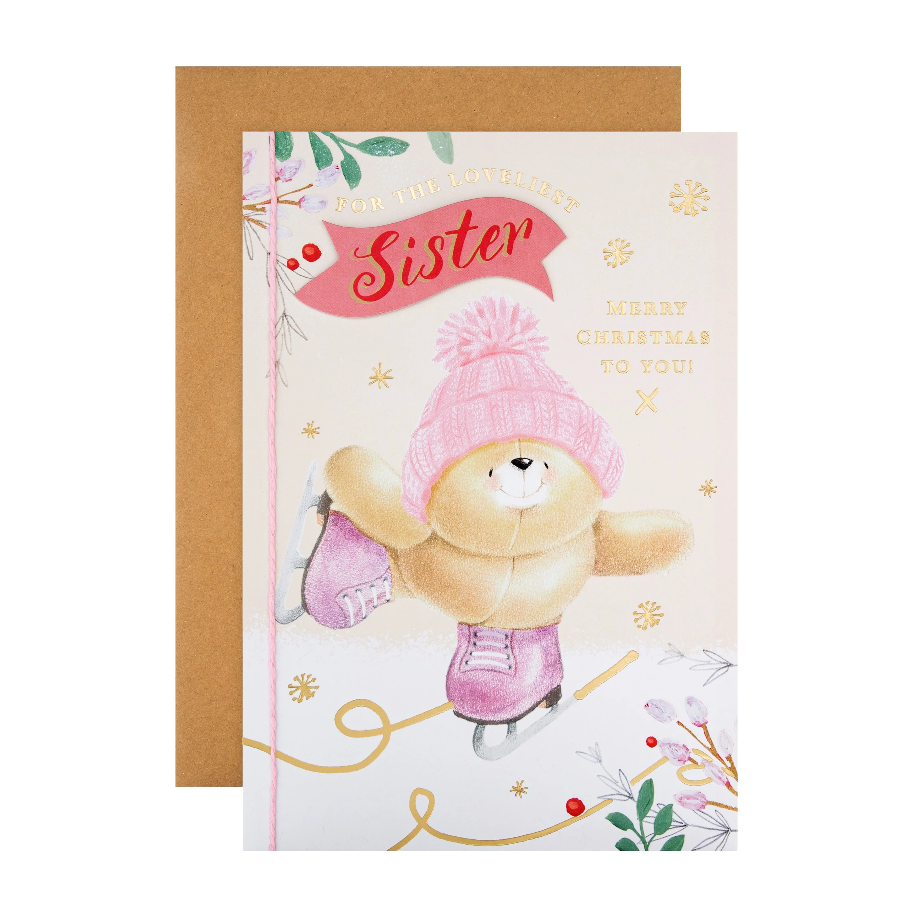 Christmas Card for Sister - Cute Forever Friends Design