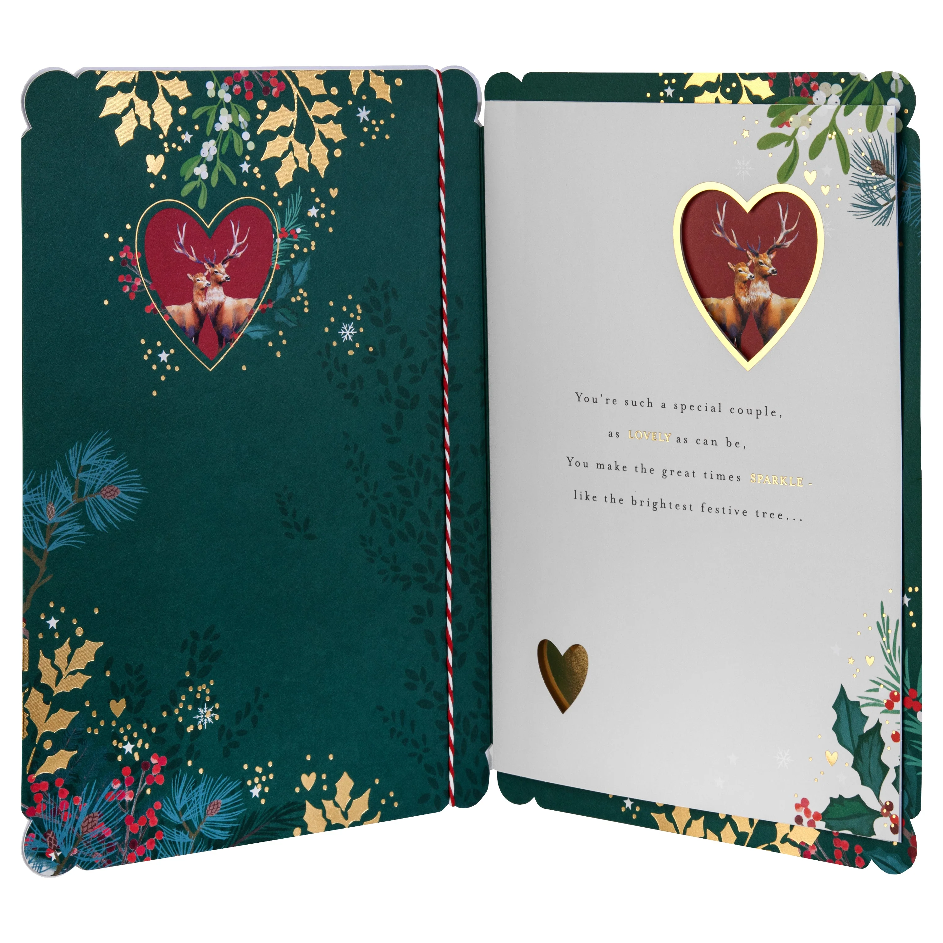 Christmas Card for Son & Daughter-in-Law - Traditional Illustrated Winter Forest Scene - Image 2