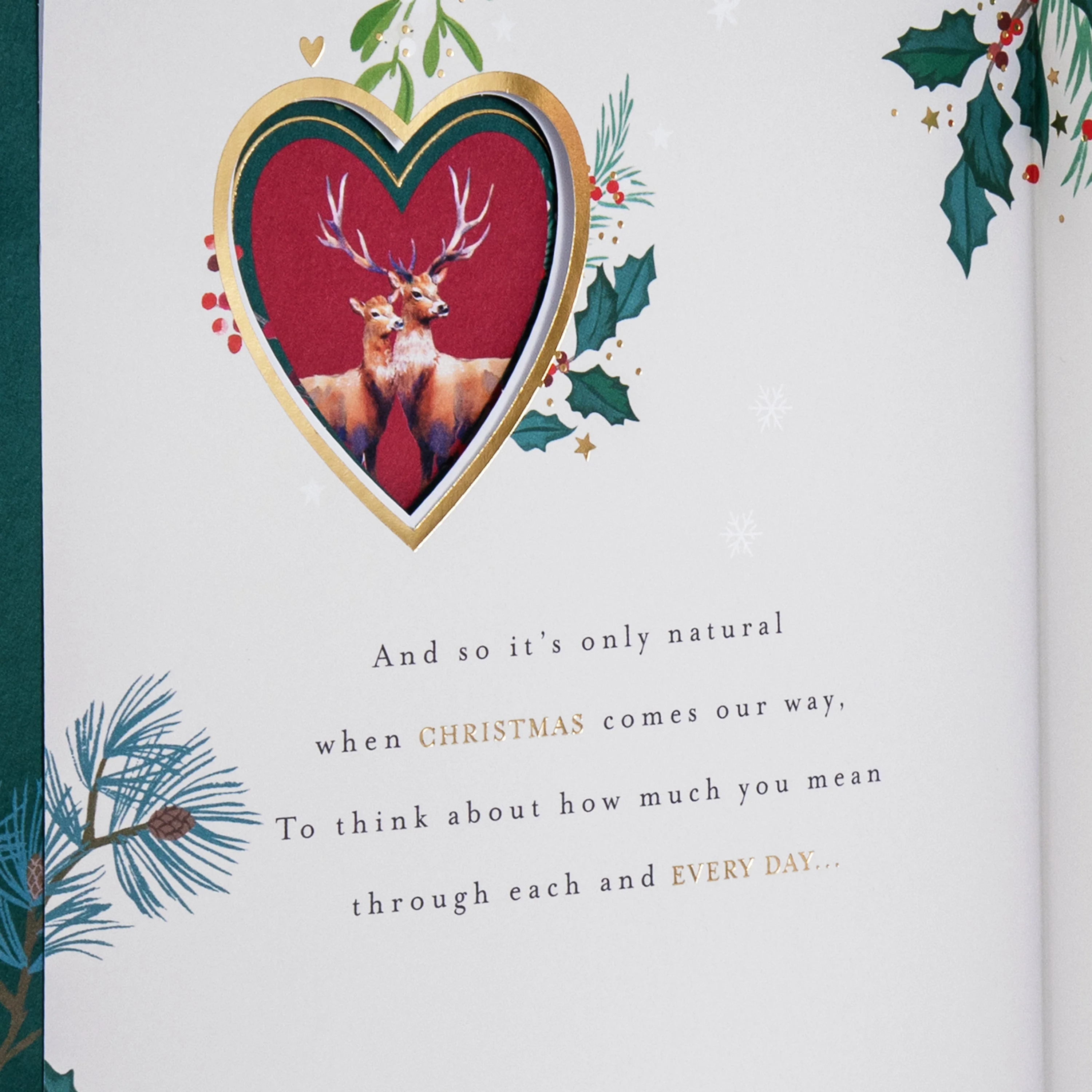 Christmas Card for Son & Daughter-in-Law - Traditional Illustrated Winter Forest Scene - Image 5