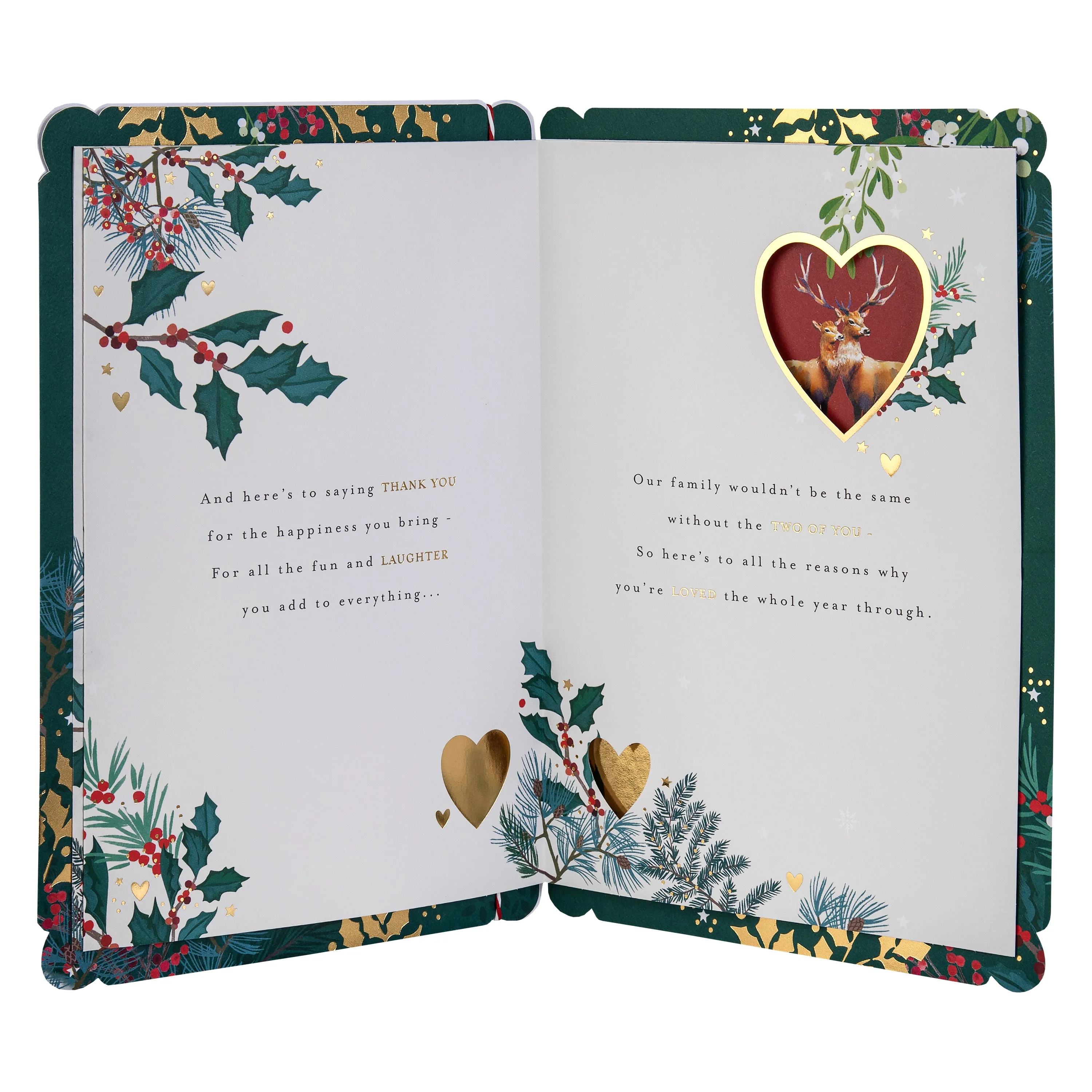 Christmas Card for Son & Daughter-in-Law - Traditional Illustrated Winter Forest Scene - Image 7