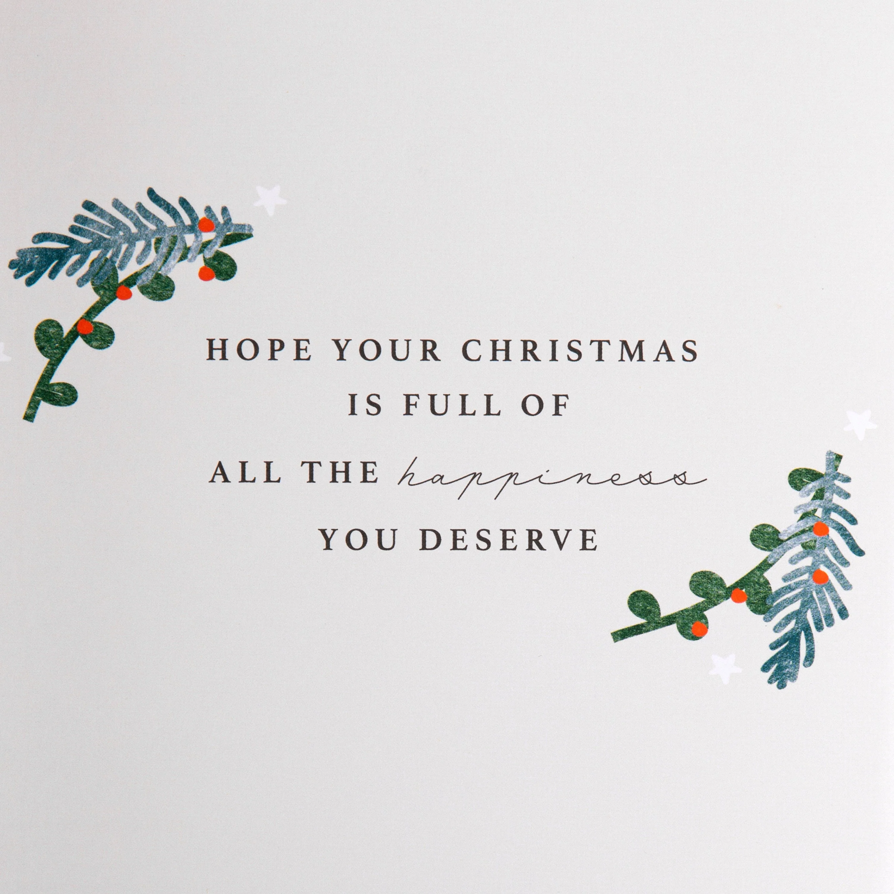 Christmas Card for Son - Traditional Foliage & Bauble Design with Keepsake - Image 4
