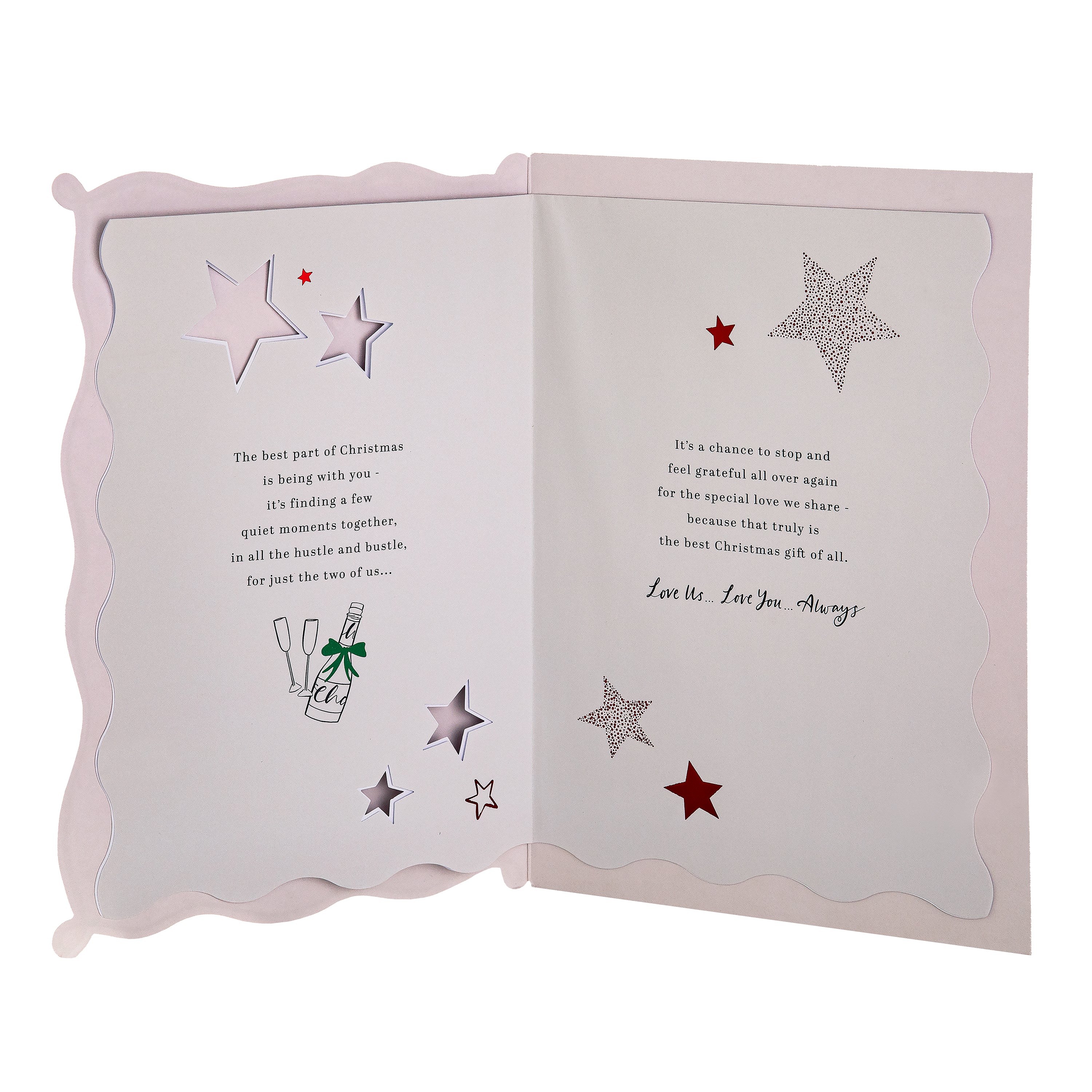 Christmas Card for the One I Love - Bottle of Fizz Design - Image 4