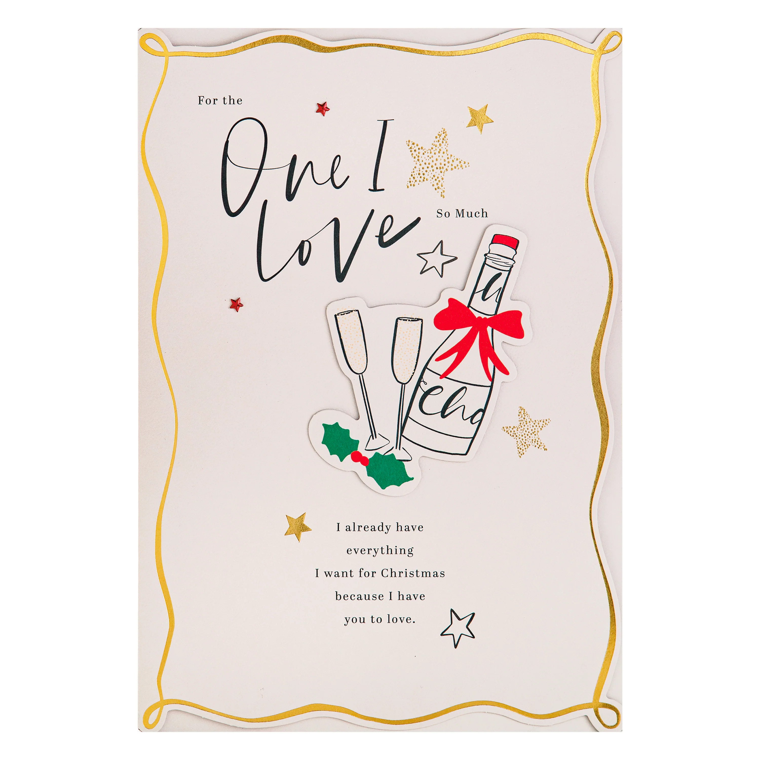 Christmas Card for the One I Love - Bottle of Fizz Design - Image 7