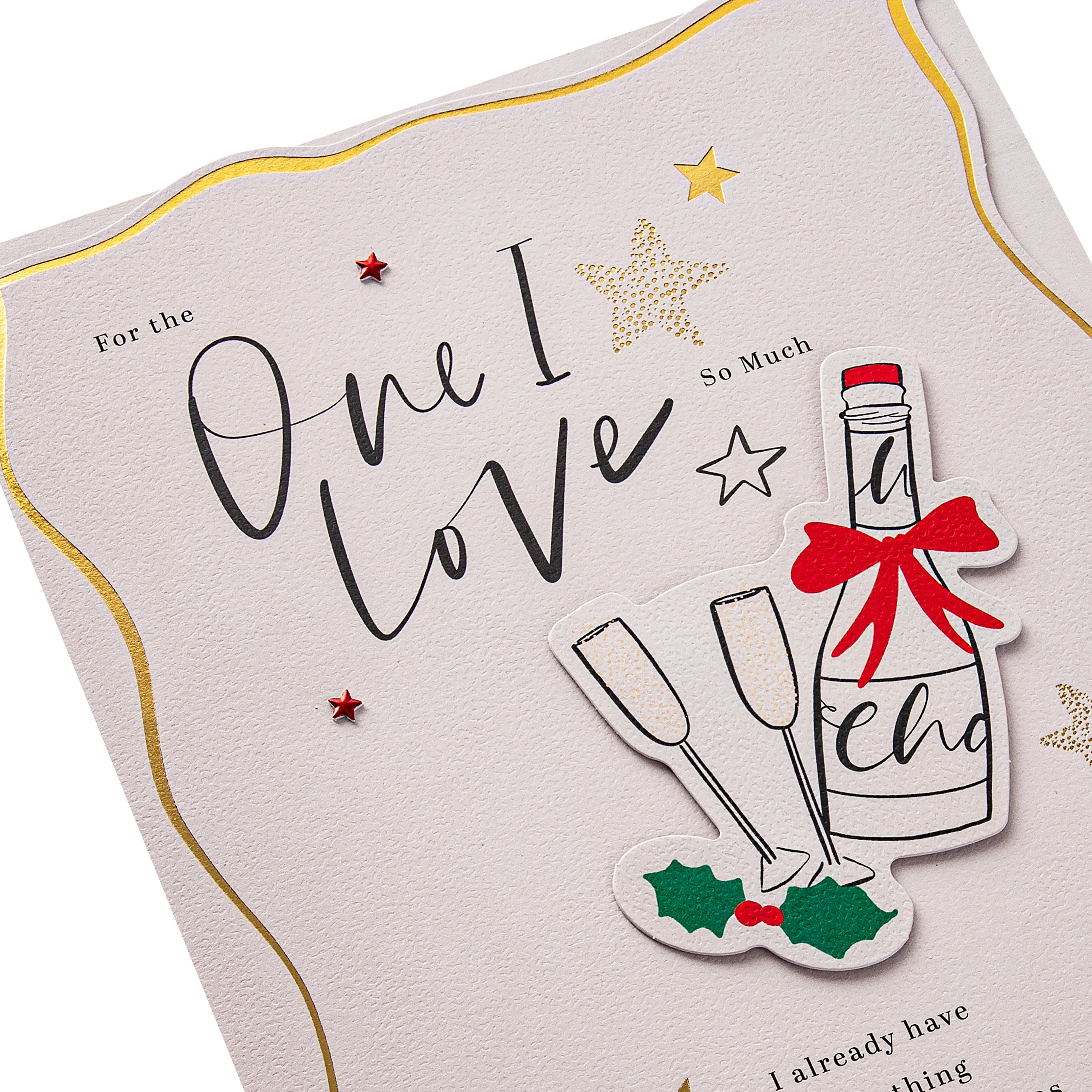 Christmas Card for the One I Love - Bottle of Fizz Design - Image 8
