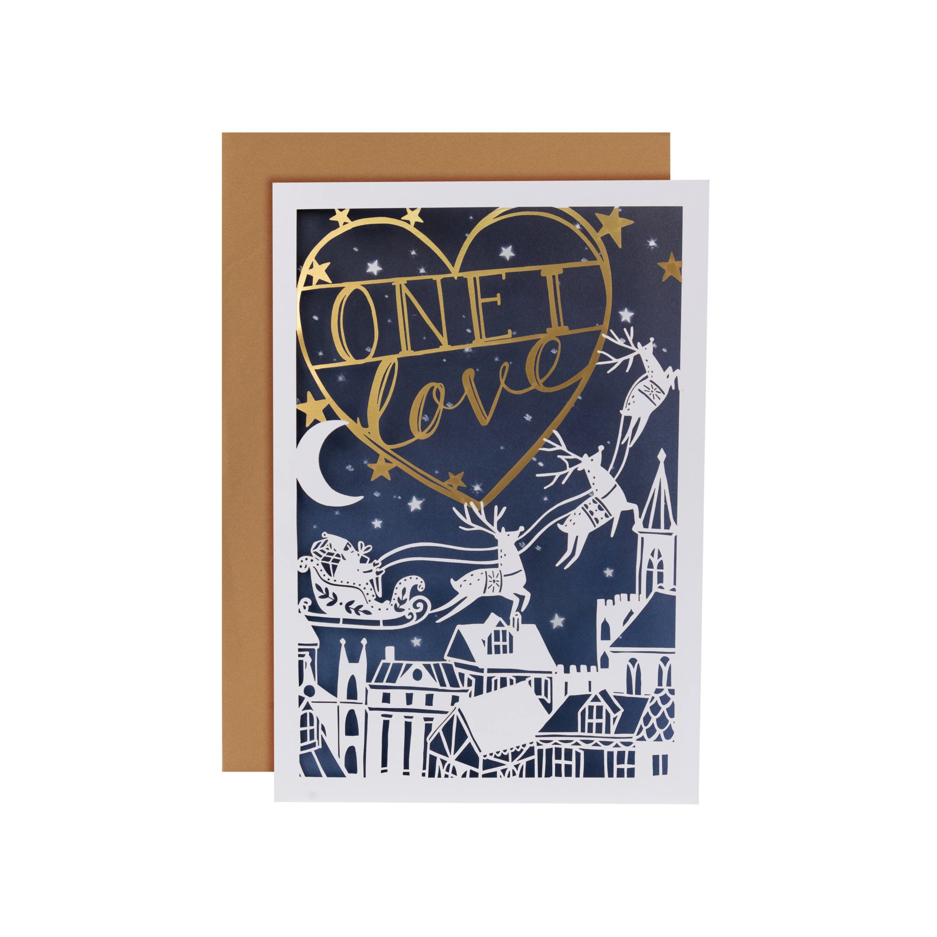 Christmas Card for the One I Love - Laser-cut Festive Design