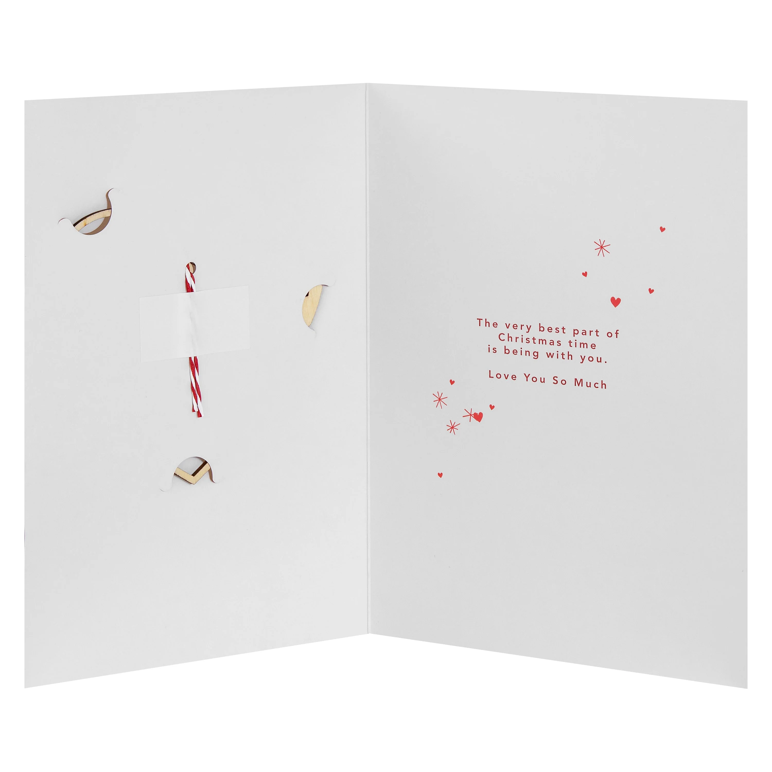 Christmas Card for the One I Love - Wooden Heart Decoration Design - Image 3