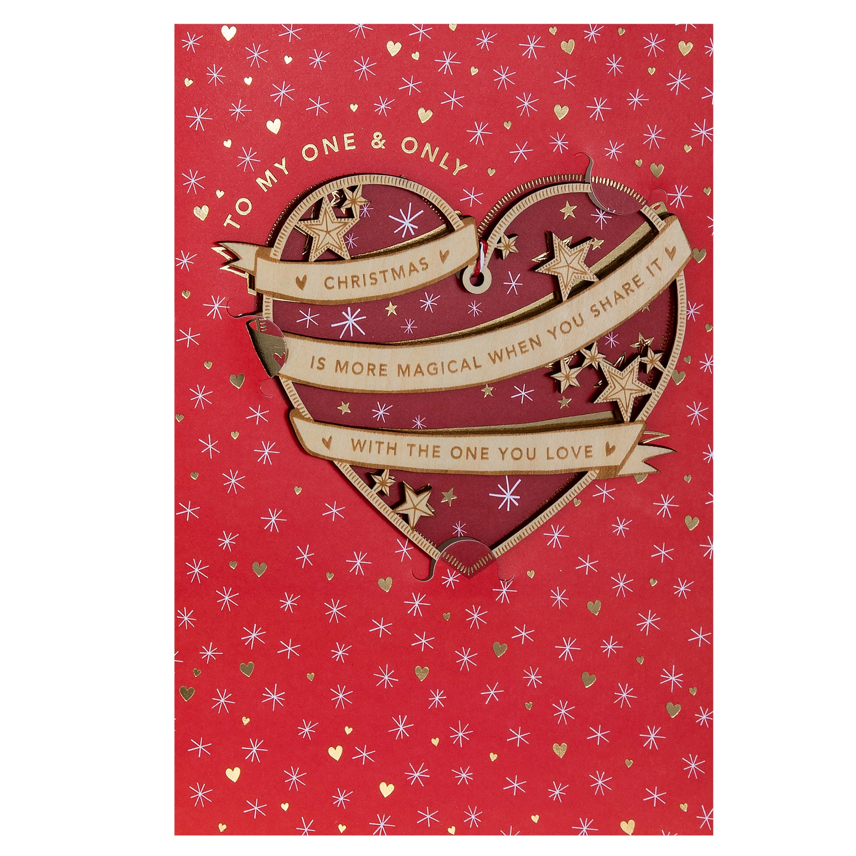 Christmas Card for the One I Love - Wooden Heart Decoration Design - Image 5