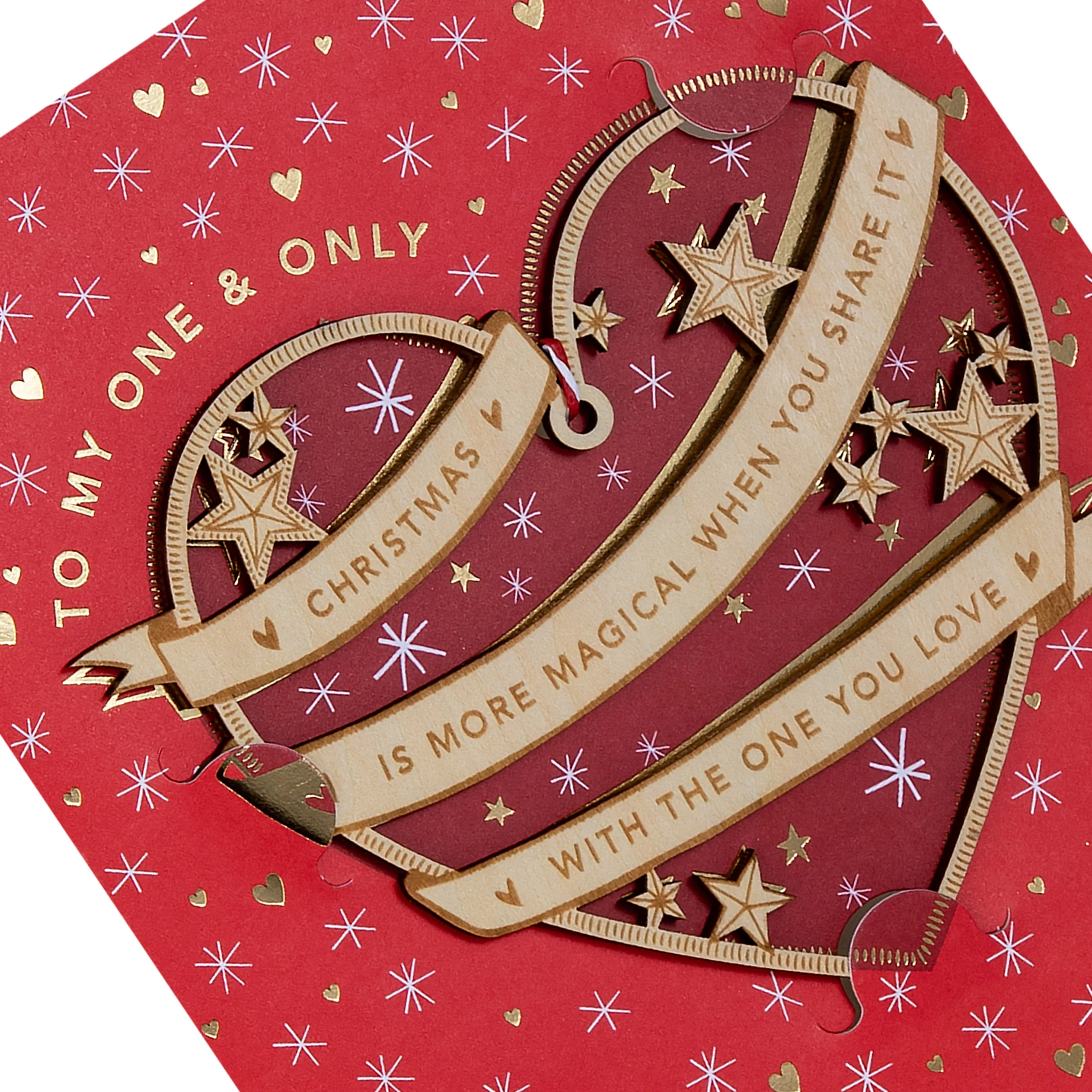 Christmas Card for the One I Love - Wooden Heart Decoration Design - Image 6
