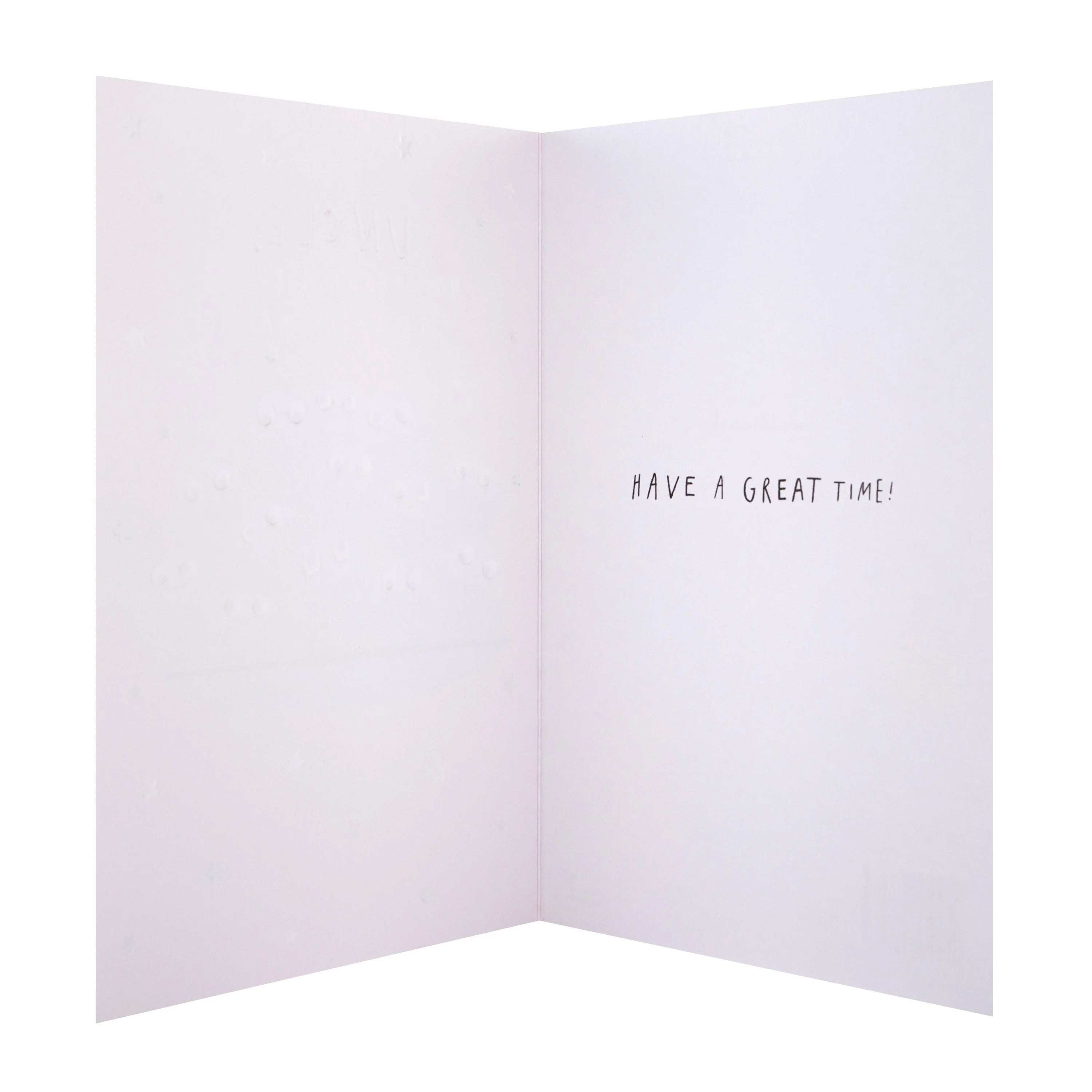 Christmas Card for Uncle - Funny Sprouts Design with Silver Foil - Image 2