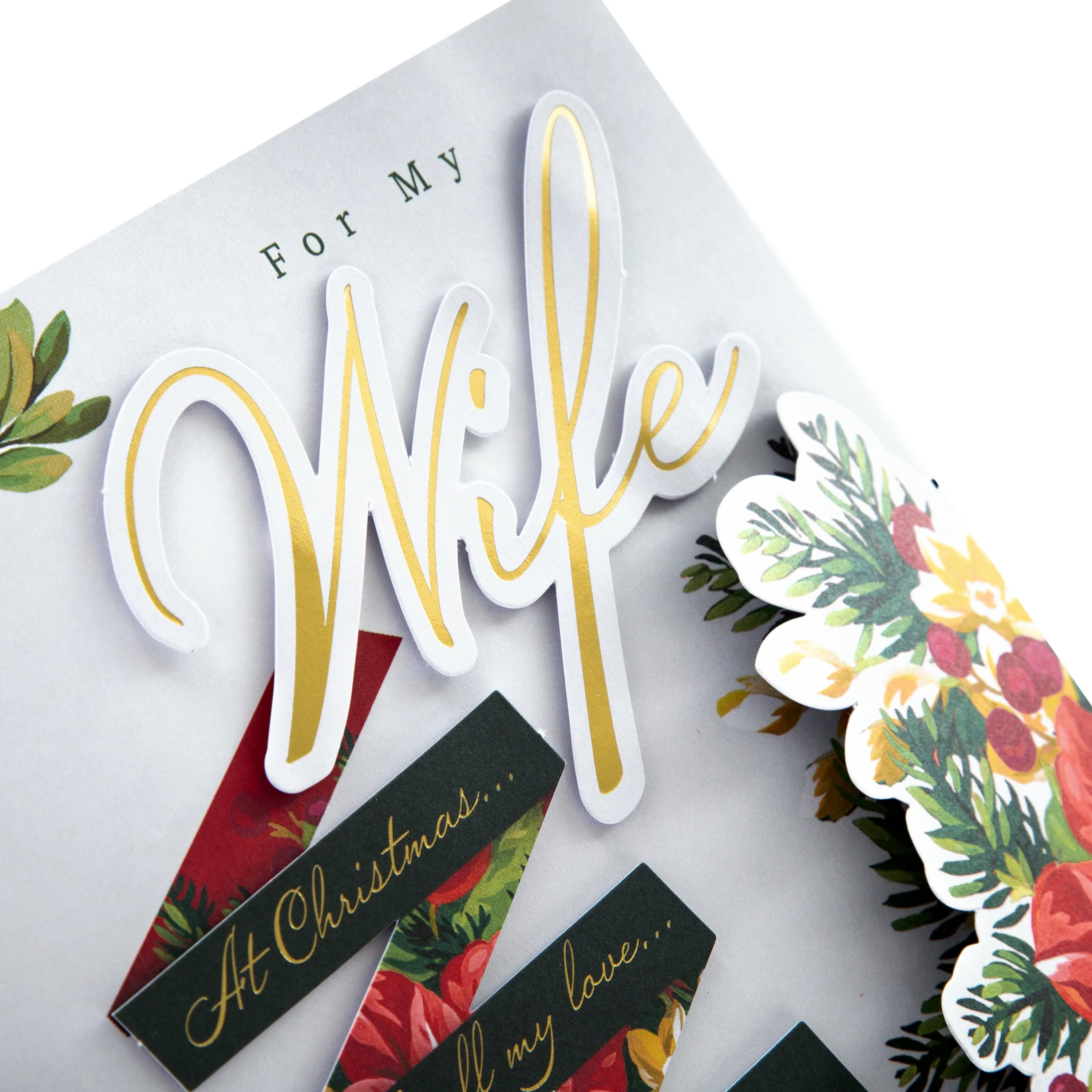 Christmas Card for Wife - 3D Pop Up Floral Design - Image 5