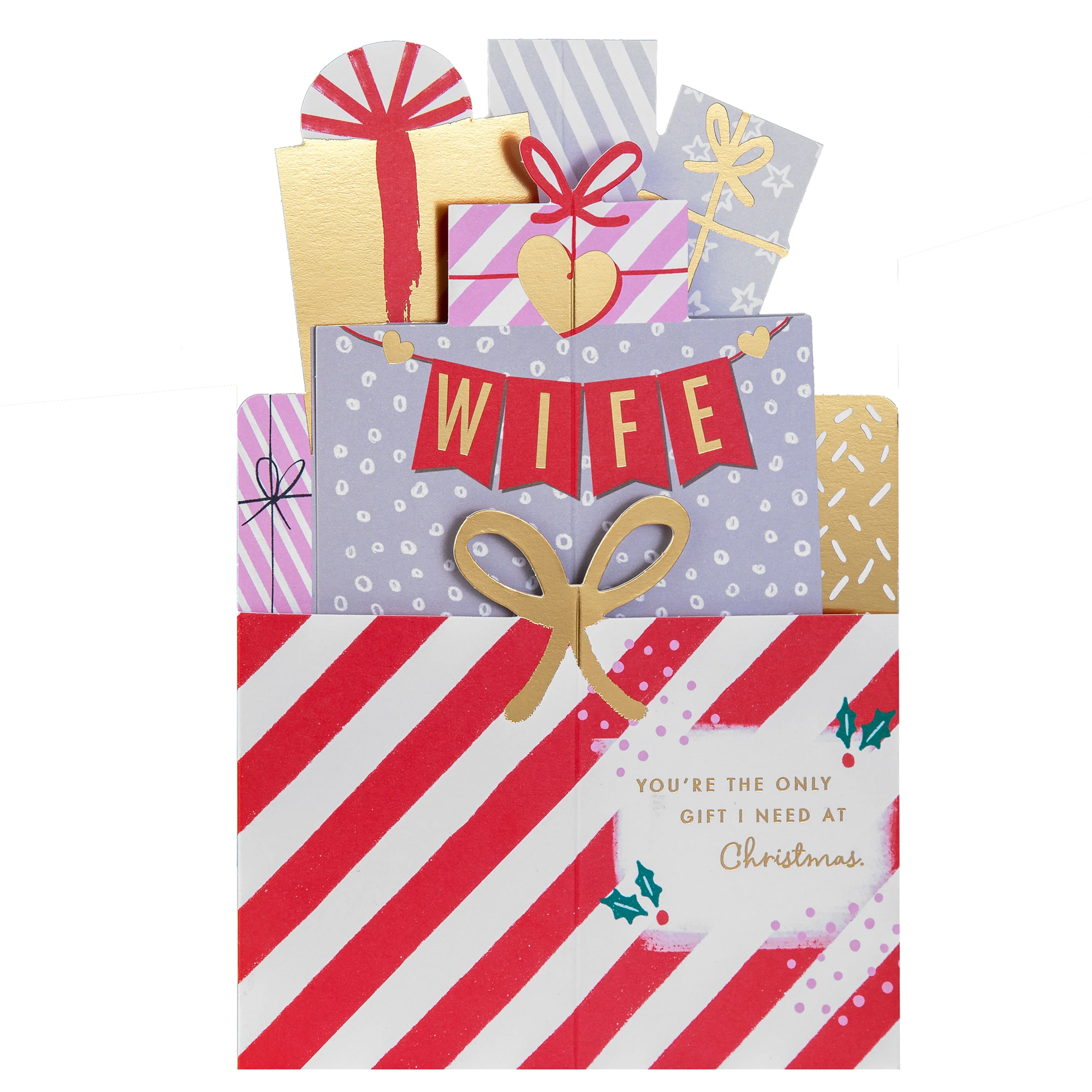 Christmas Card for Wife - 3D Pop-Up Presents Design - Image 3