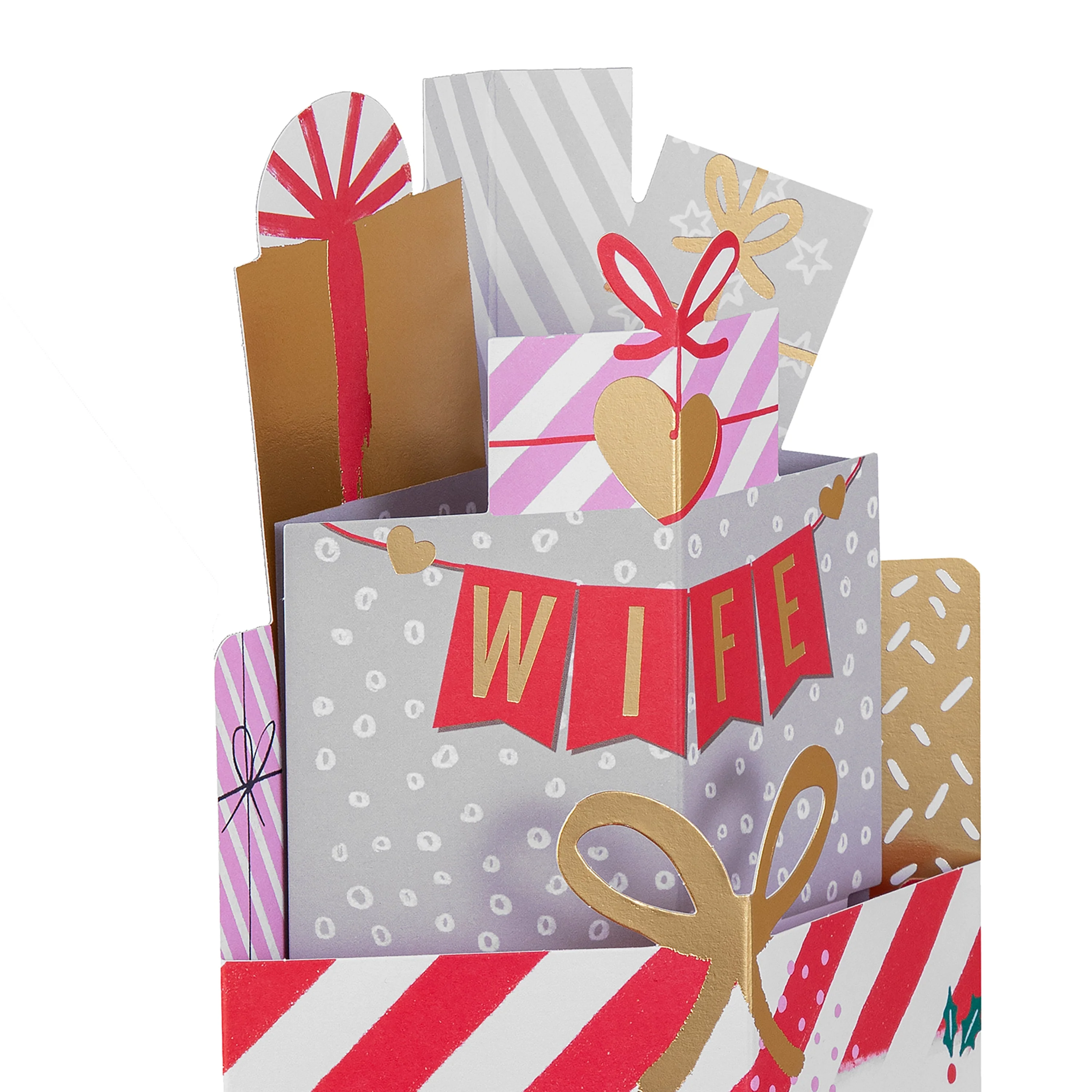 Christmas Card for Wife - 3D Pop-Up Presents Design - Image 4