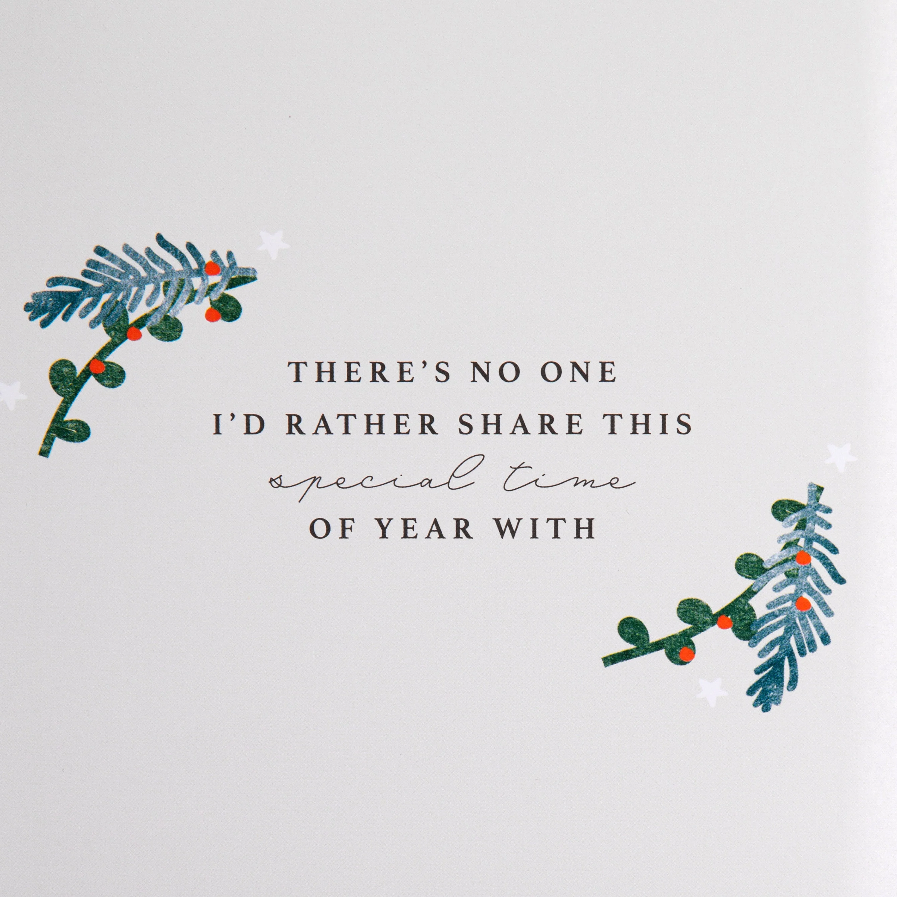 Christmas Card for Wife - Traditional Foliage & Bauble Design with Keepsake - Image 4
