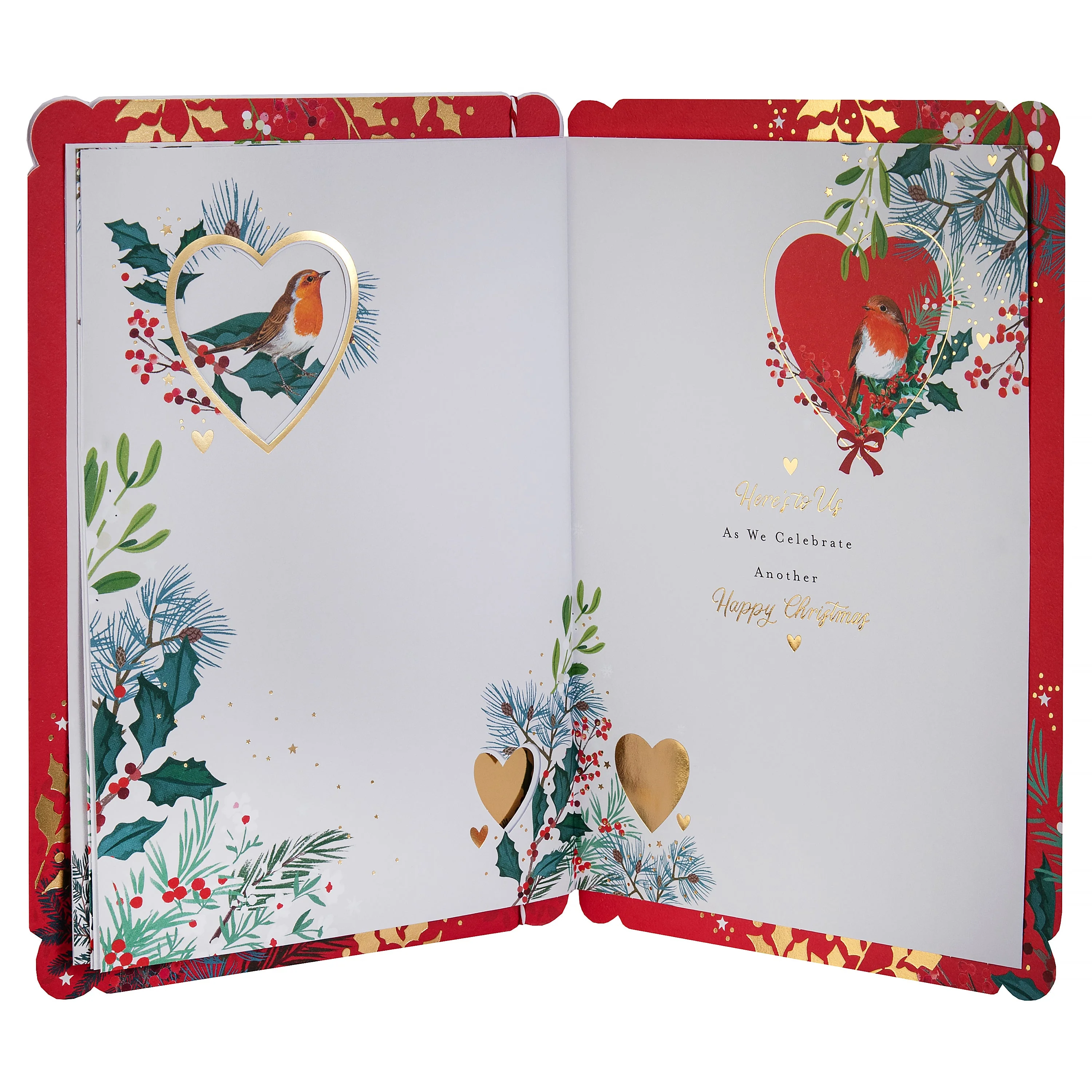 Christmas Card for Wife - Traditional Winter Florals Design - Image 10