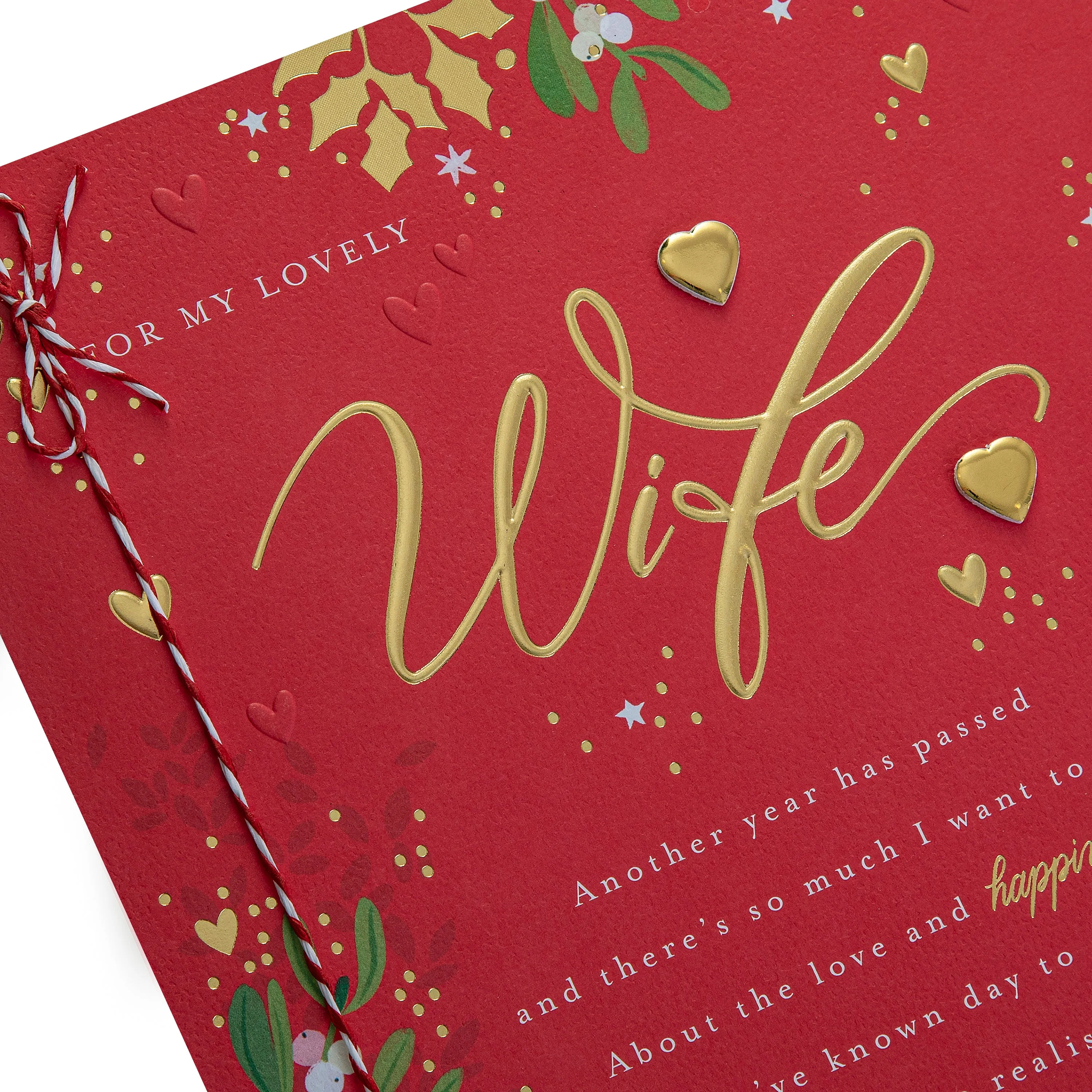 Christmas Card for Wife - Traditional Winter Florals Design - Image 13