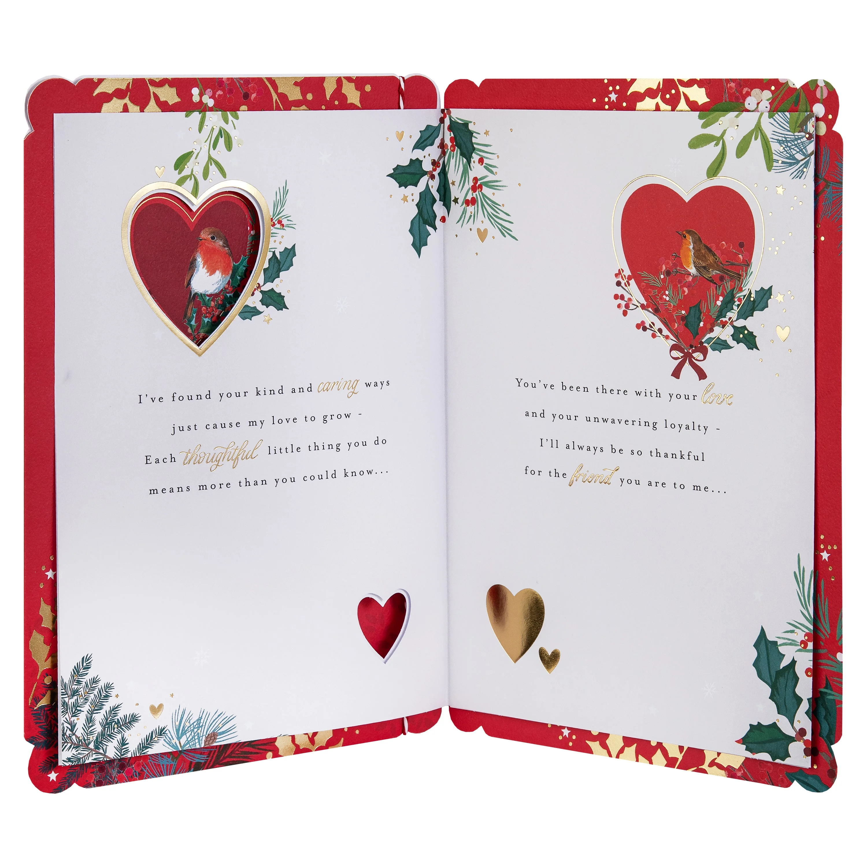 Christmas Card for Wife - Traditional Winter Florals Design - Image 4