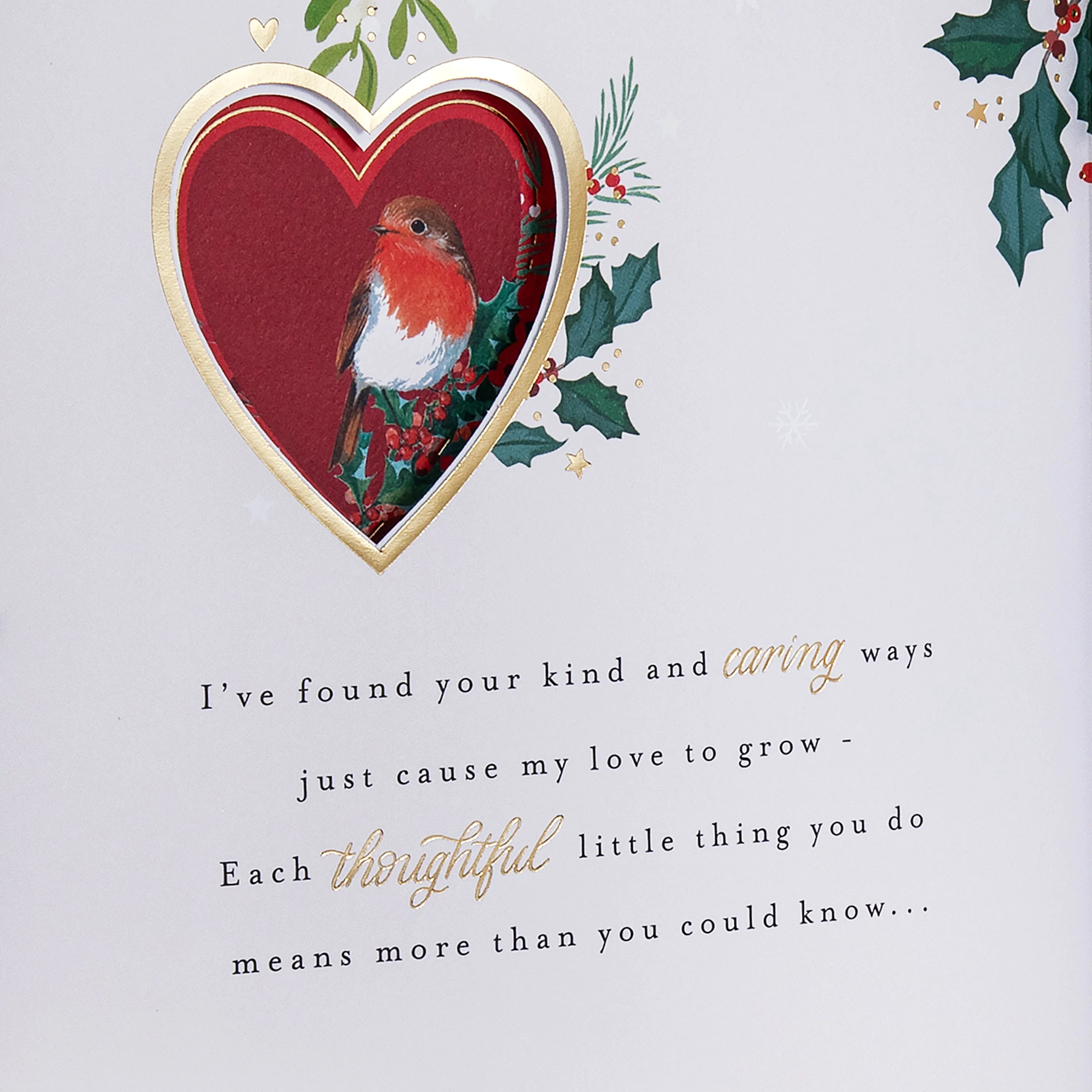Christmas Card for Wife - Traditional Winter Florals Design - Image 5