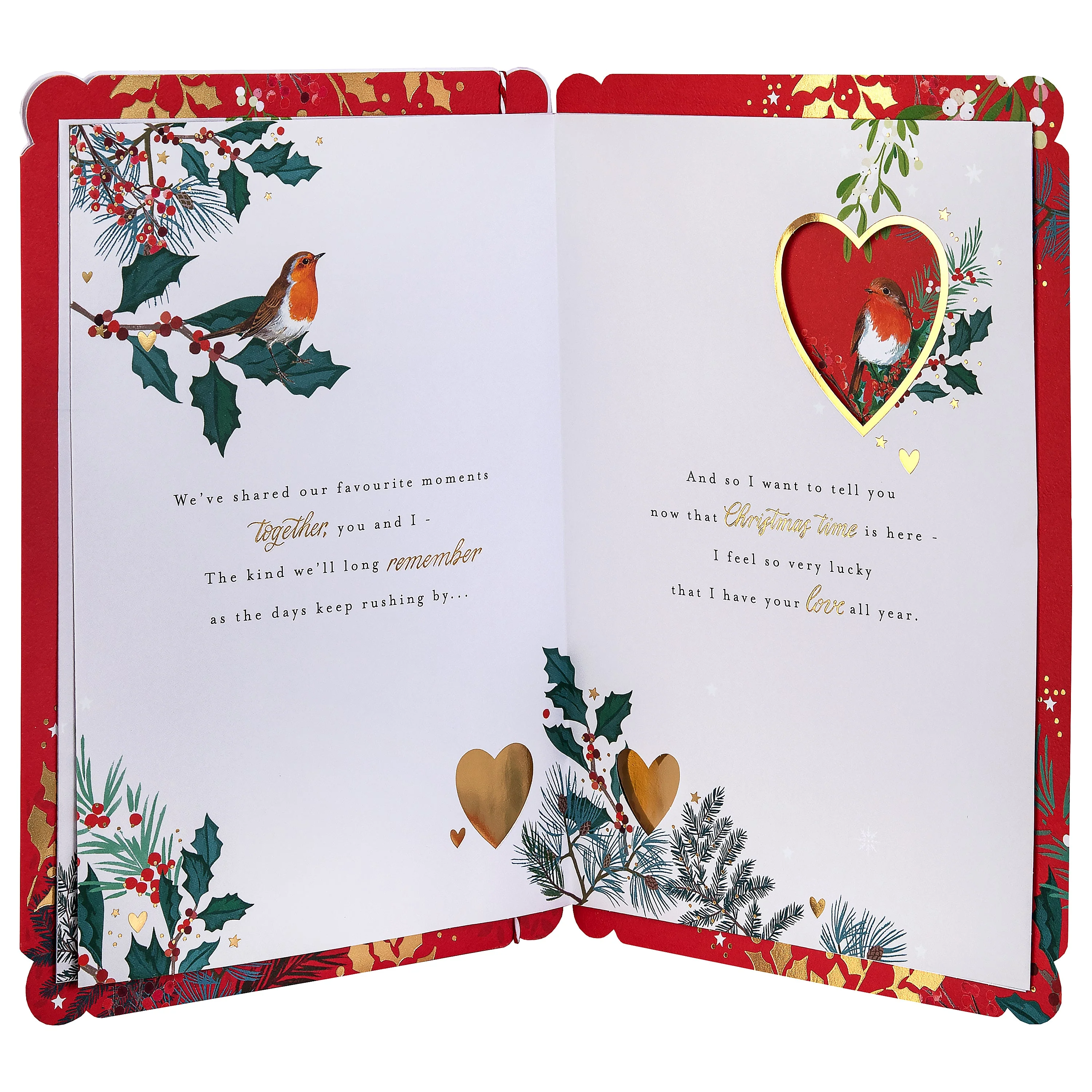 Christmas Card for Wife - Traditional Winter Florals Design - Image 7