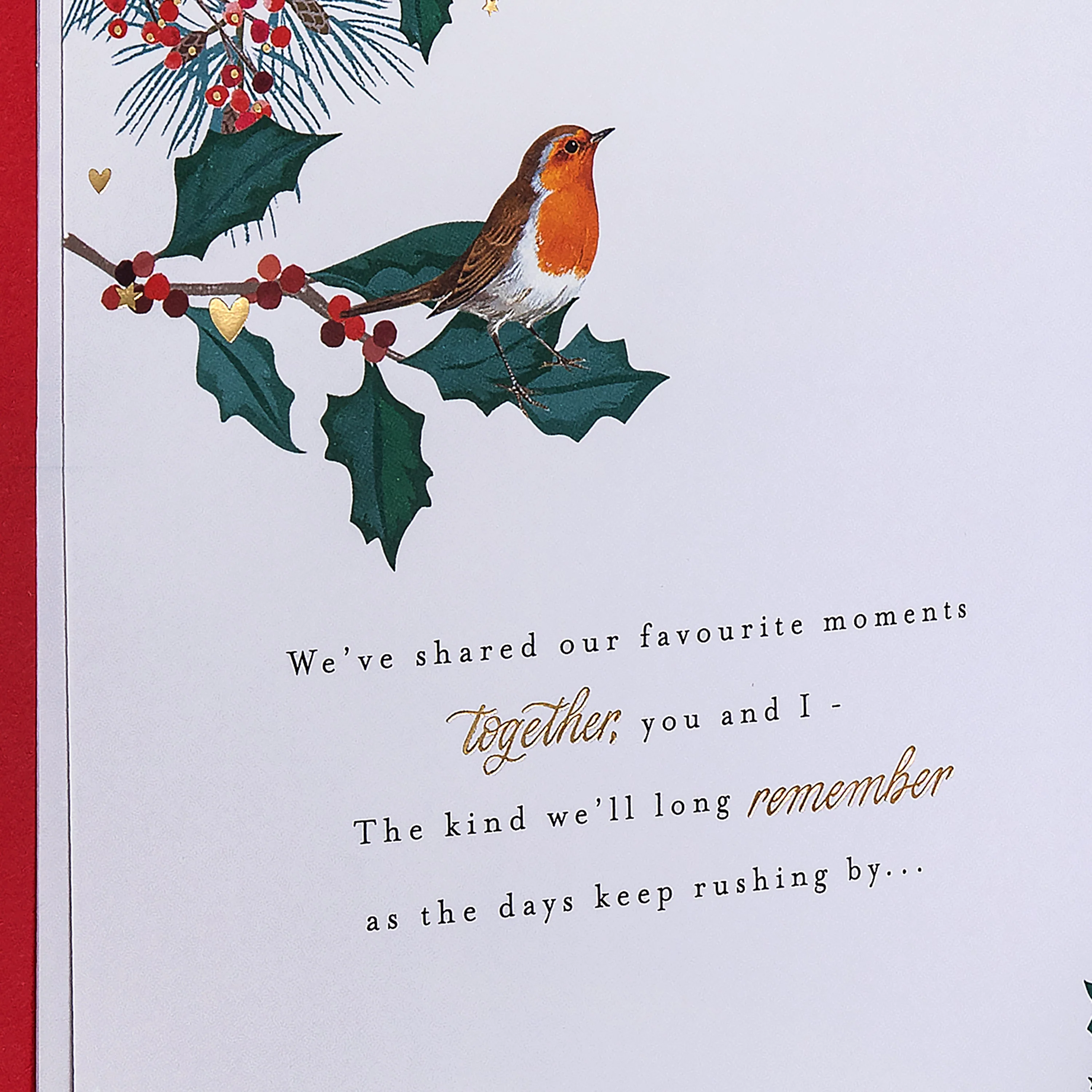 Christmas Card for Wife - Traditional Winter Florals Design - Image 8