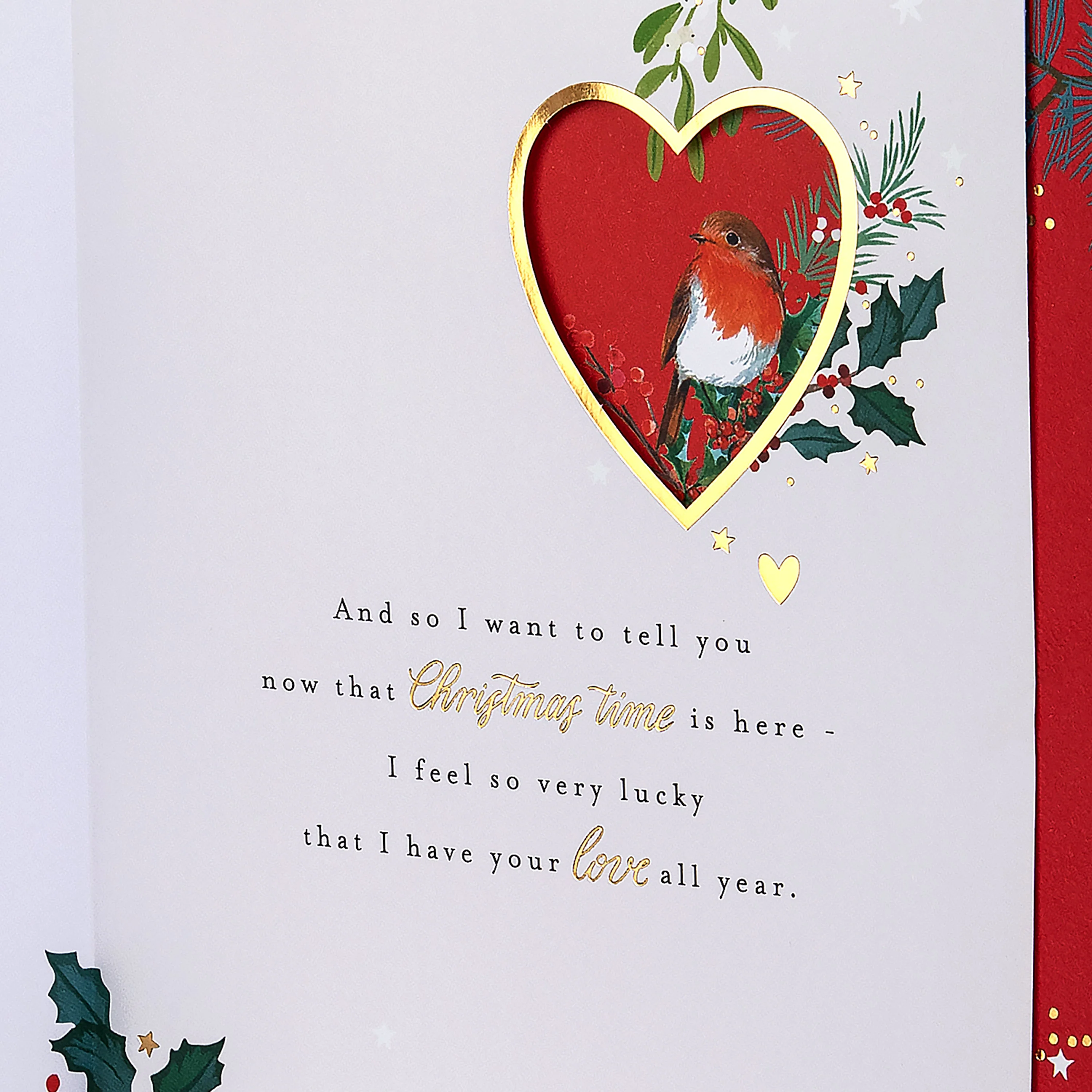 Christmas Card for Wife - Traditional Winter Florals Design - Image 9