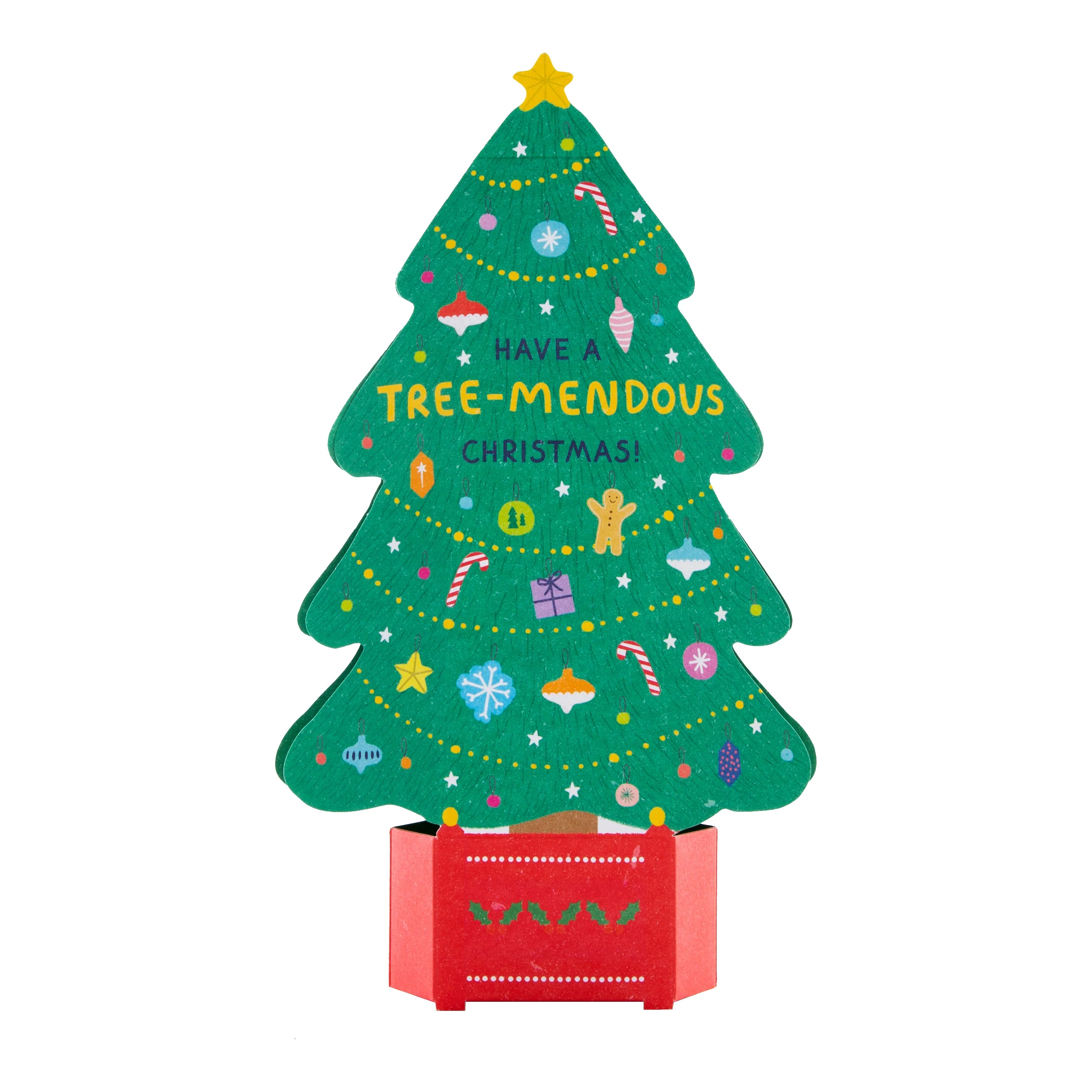 Christmas Card Open - Contemporary 3D Pop Up Tree Design