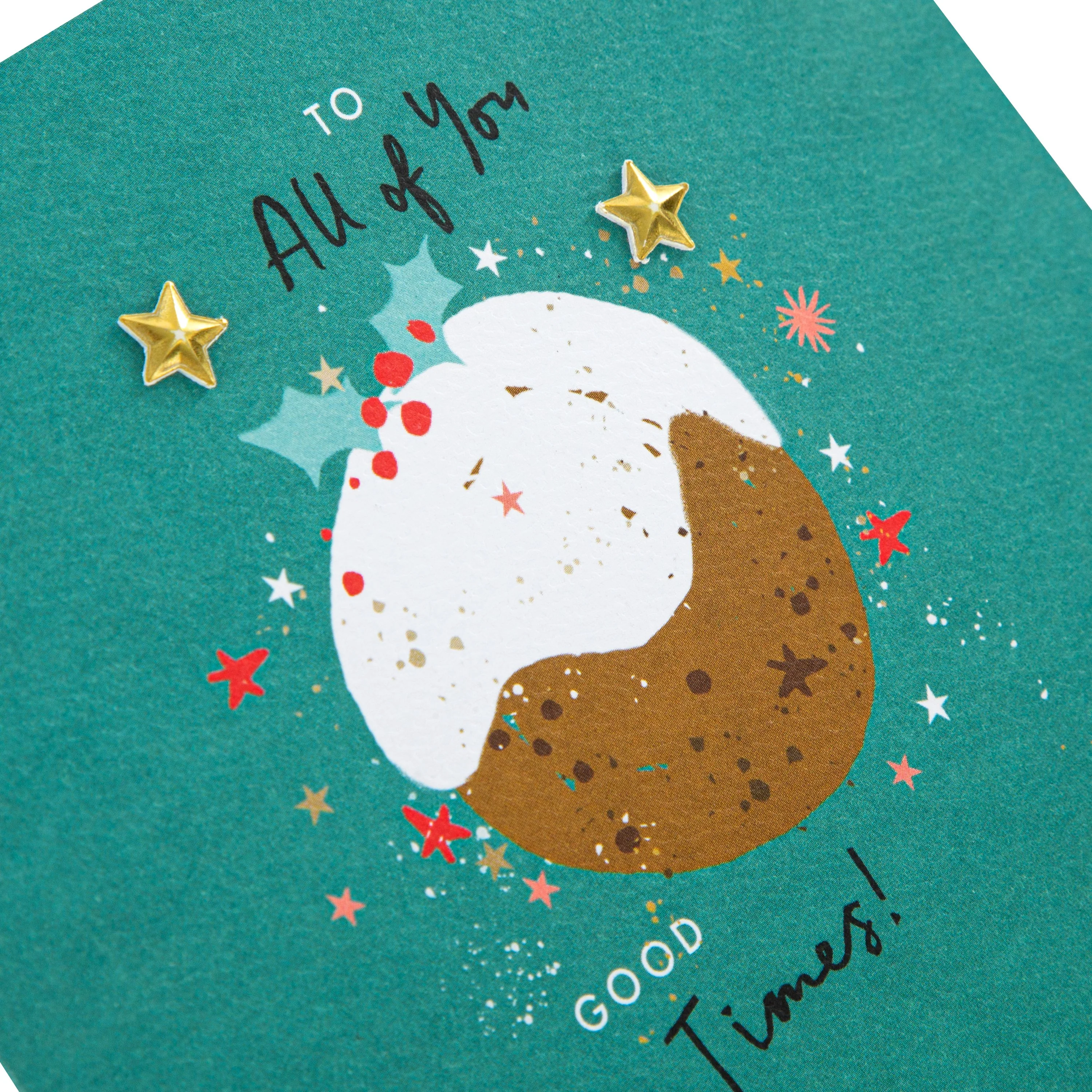 Christmas Card To All - Christmas Pudding Design with Innovative Moulded Paper Charms - Image 4