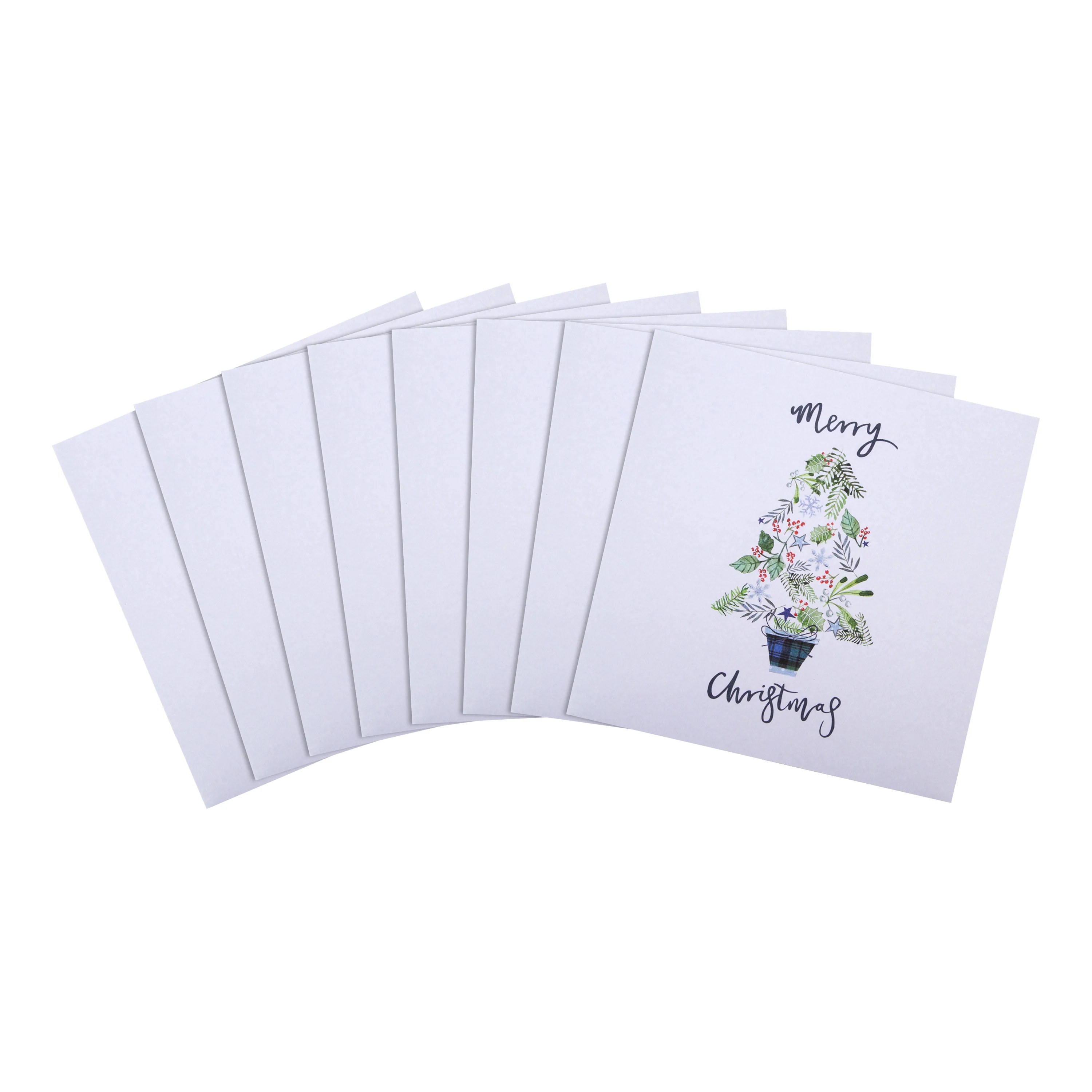 Christmas Cards - Pack of 8 in 1 Traditional Tree Design - Image 3