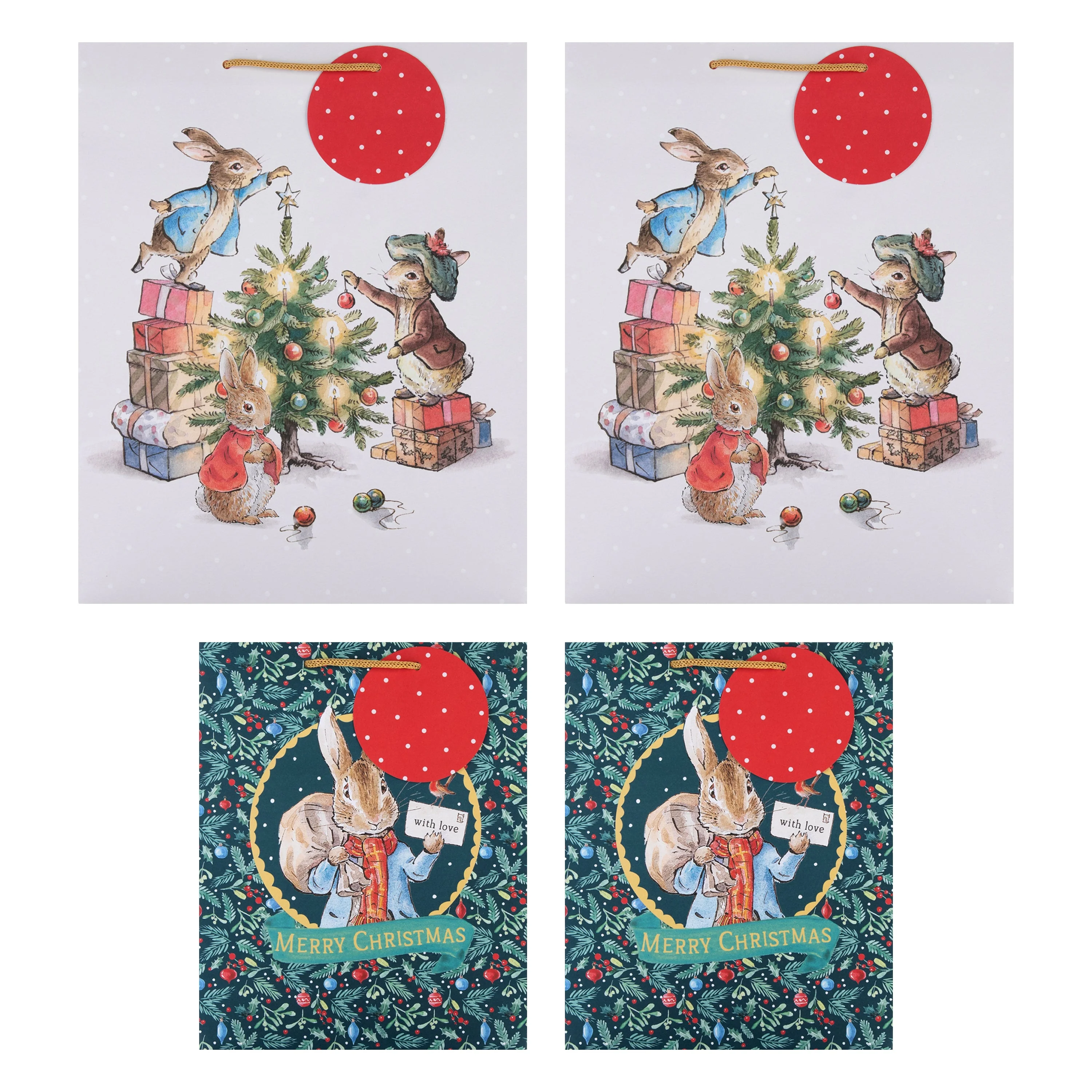 Christmas Gift Bags - Pack of 4 Peter Rabbit™ Design - Image 2
