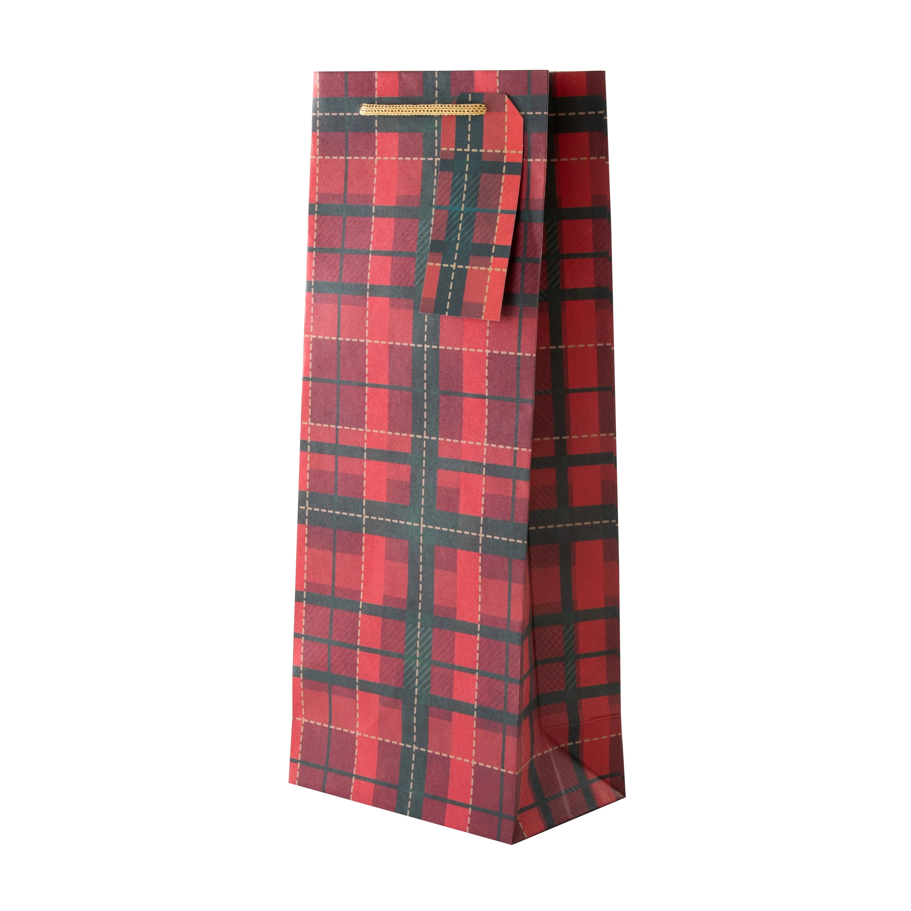 Christmas Gift Bottle Bags - Pack of 3 Tartan Designs - Image 3